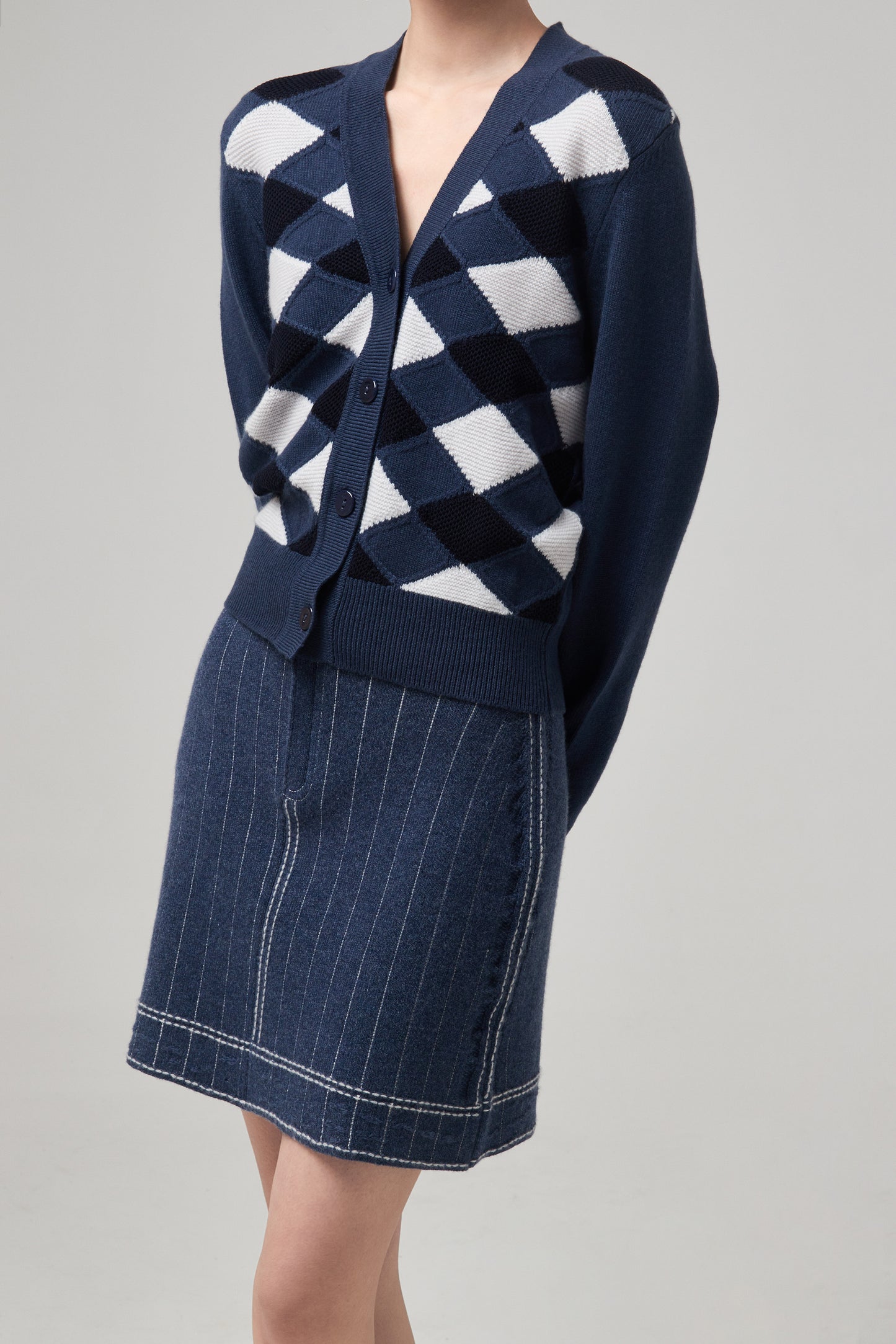 PRINSTRIPES DENIM SKIRT