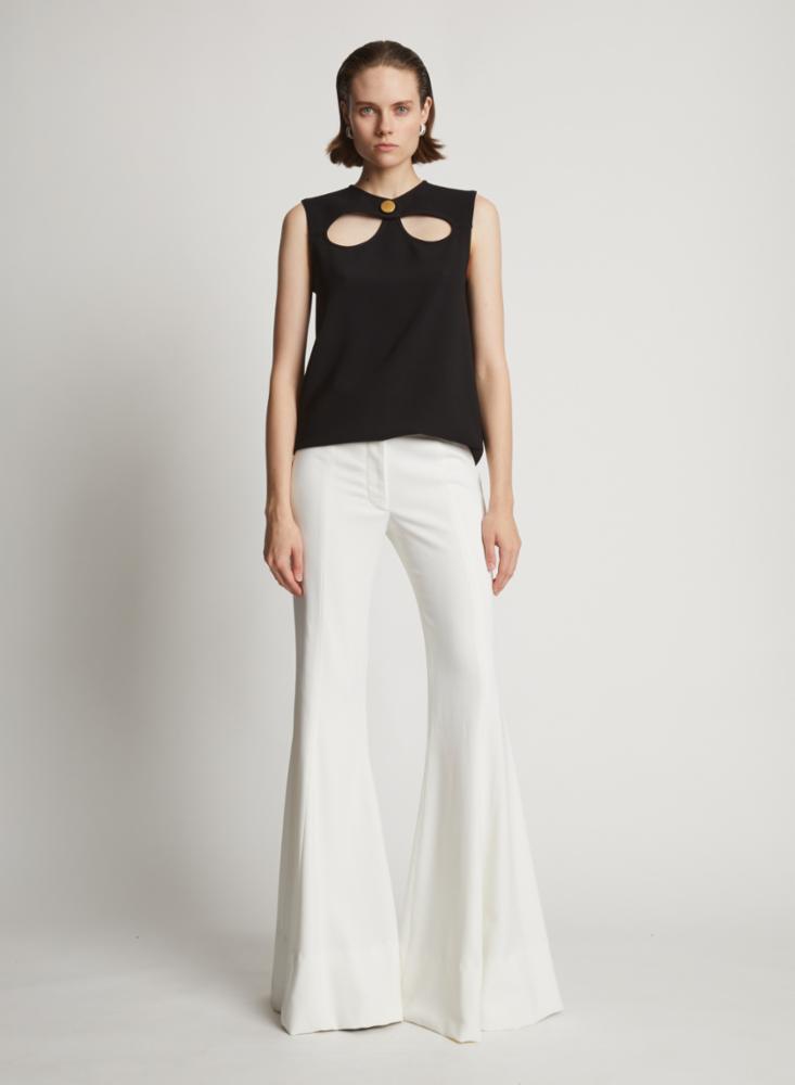Matte Viscose Crepe Cut Out Top