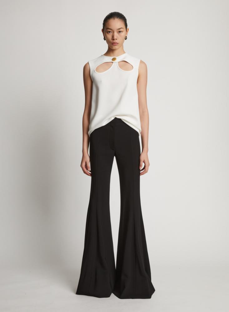 Matte Viscose Crepe Cut Out Top