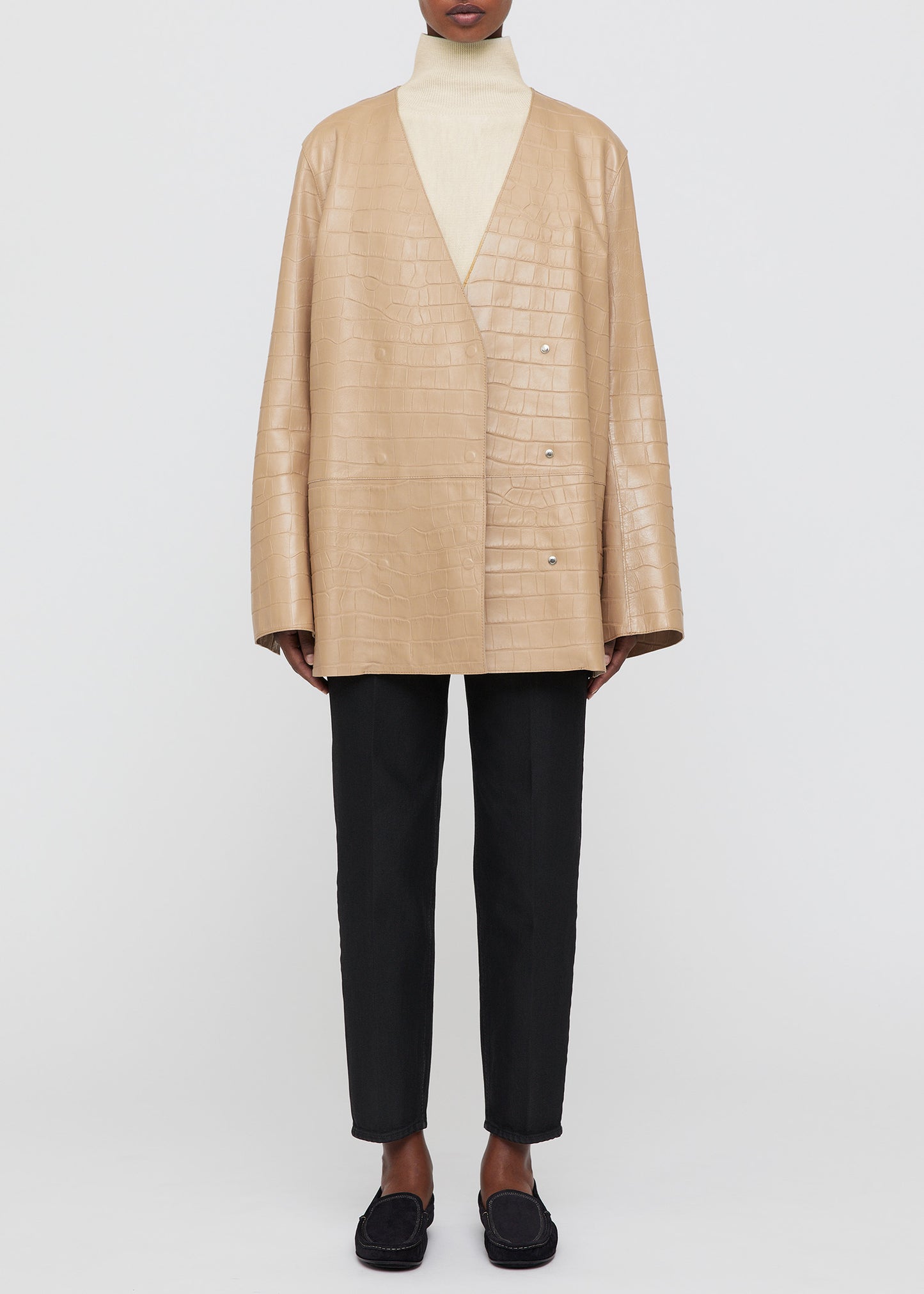 CROCO EMBOSSED LEATHERBLAZER