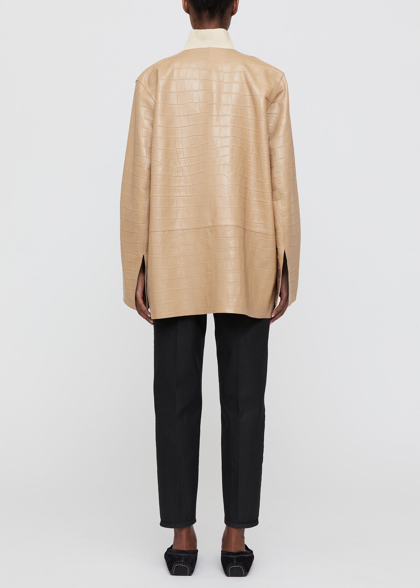 CROCO EMBOSSED LEATHERBLAZER