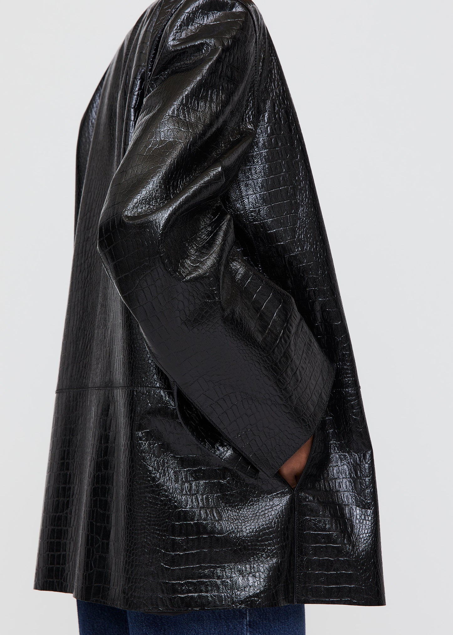 CROCO EMBOSSED LEATHERBLAZER