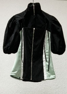 PUFF CUT OUT ZIP-UP TOP