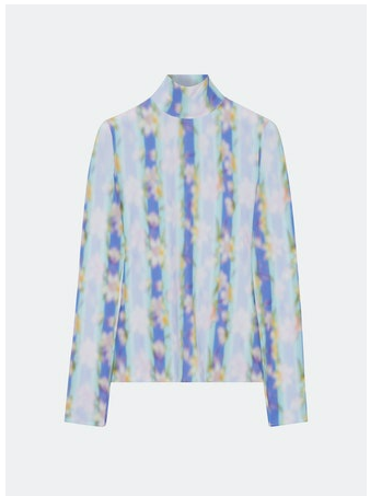 SECOND SKIN PRINTED HIGH NECK TOP