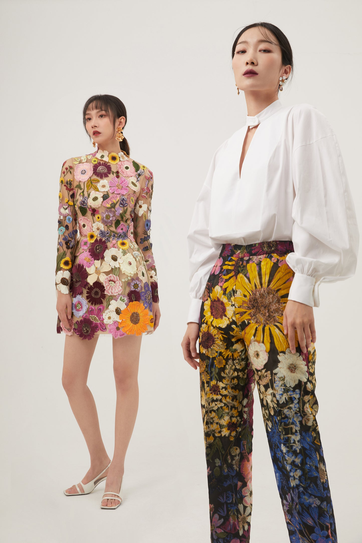 COTTON POPLIN BALLOON SLEEVE SHIRT