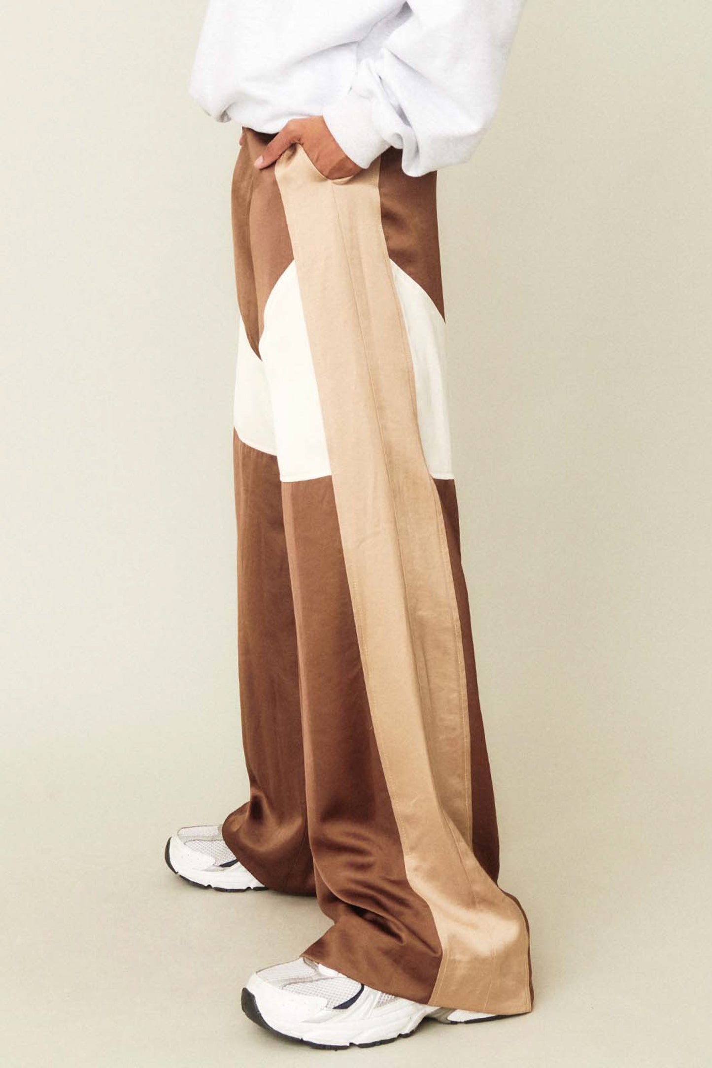 DIVIDE SATIN PANTS