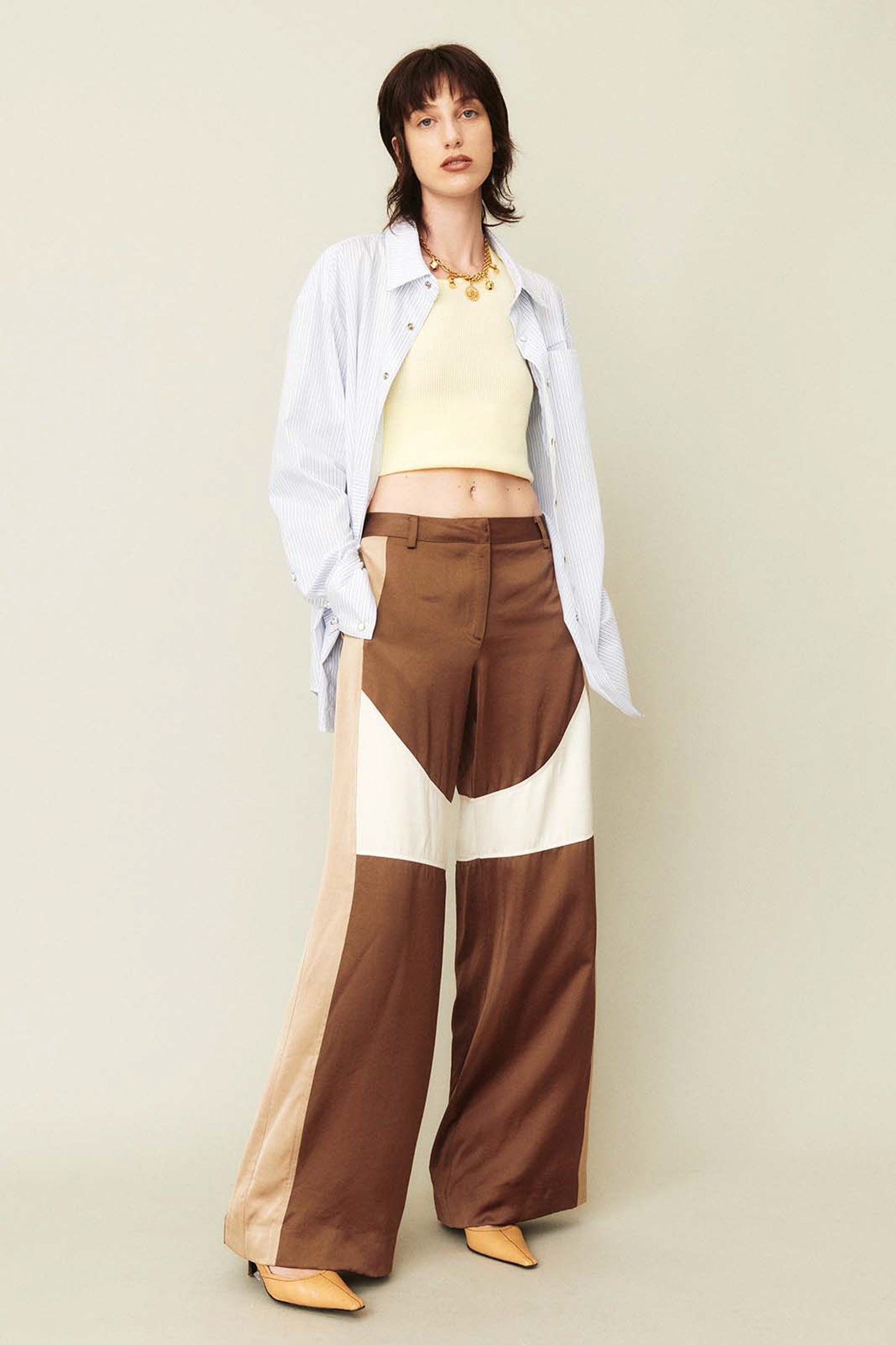 DIVIDE SATIN PANTS