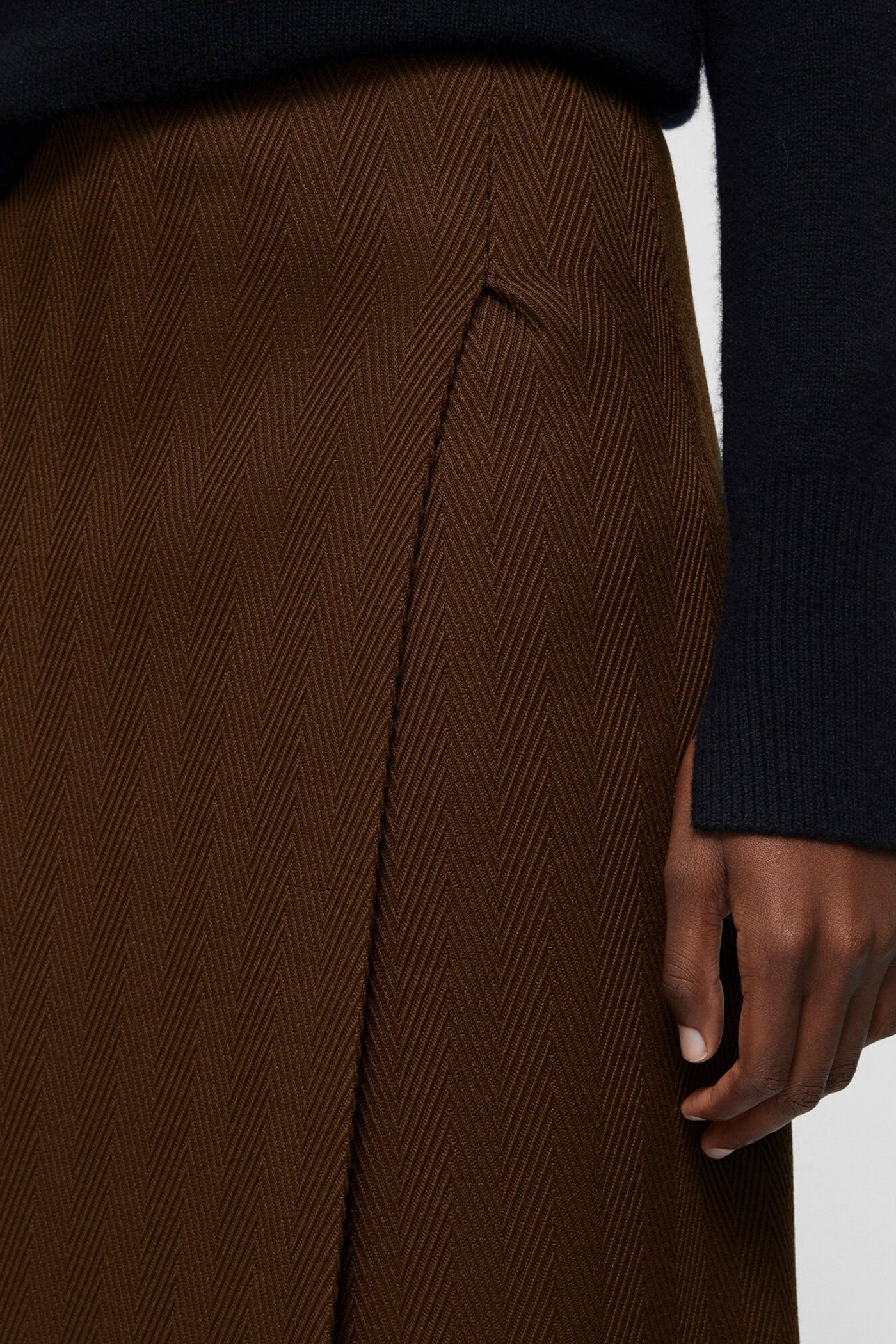 SEBELA-SKIRT-HERRINGBONE WOOL