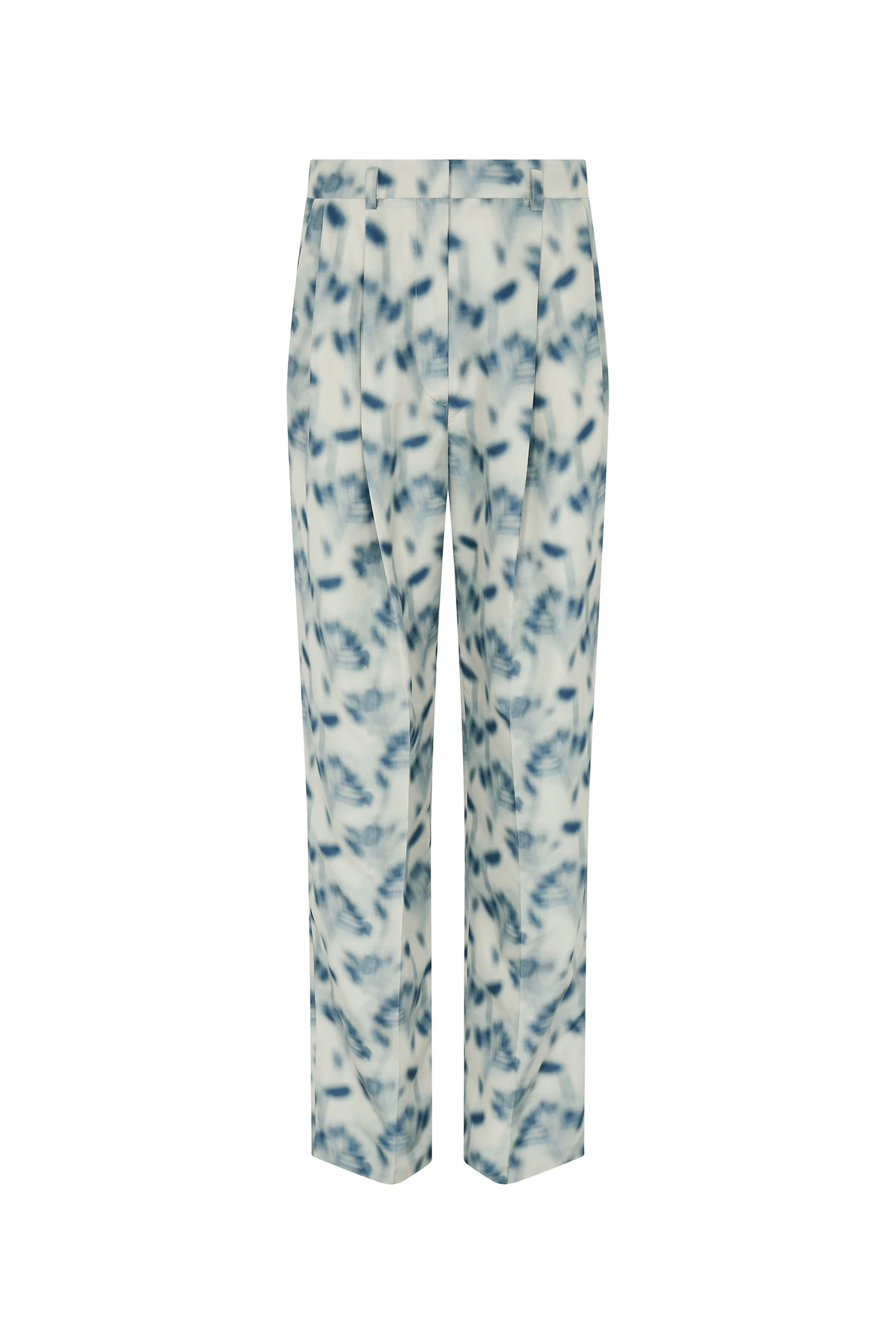 DOUBLE PLEAT STRAIGHT LEG TAILORED TROUSERS
