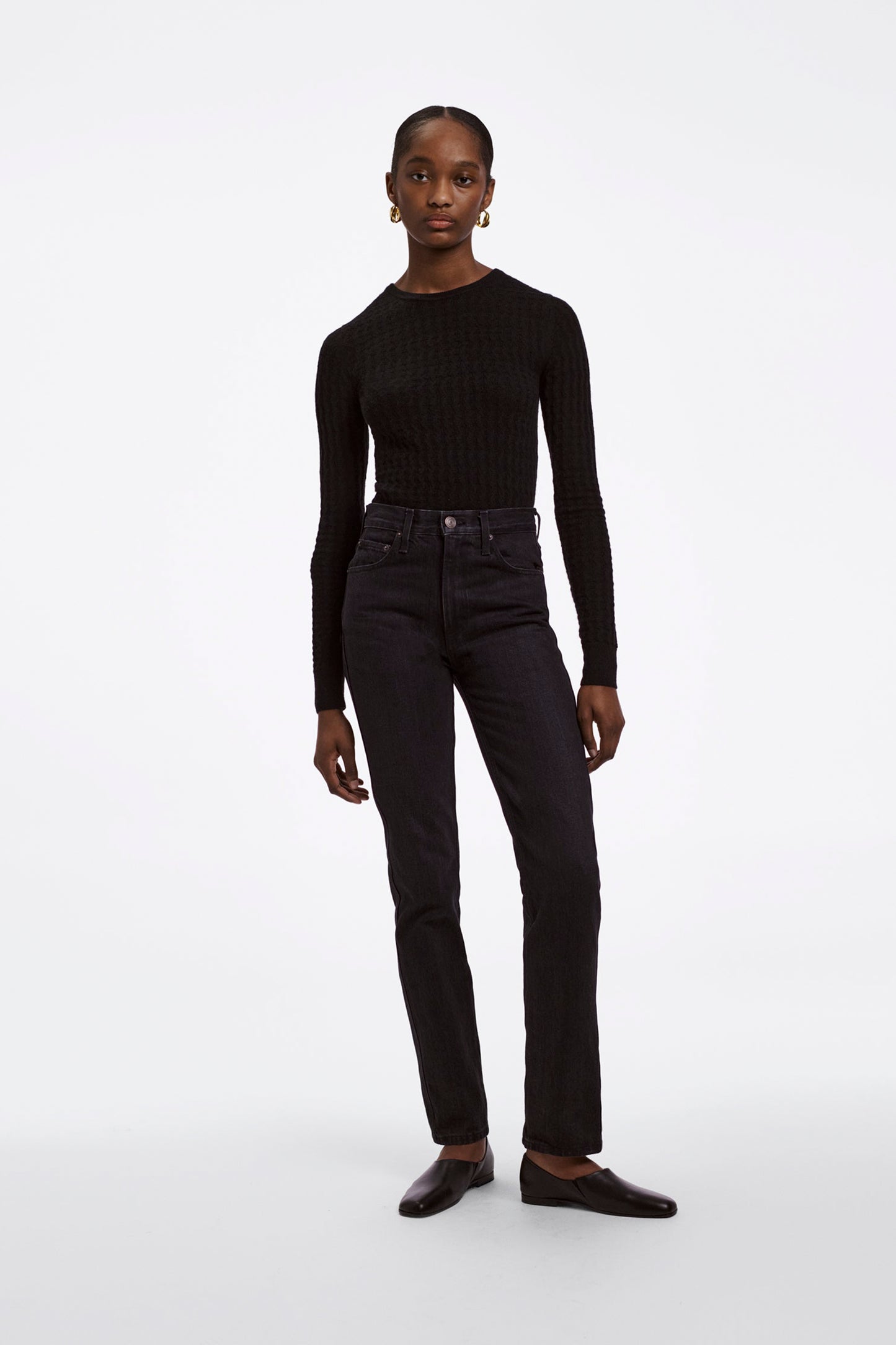 WAFFLE KNIT SWEATER
