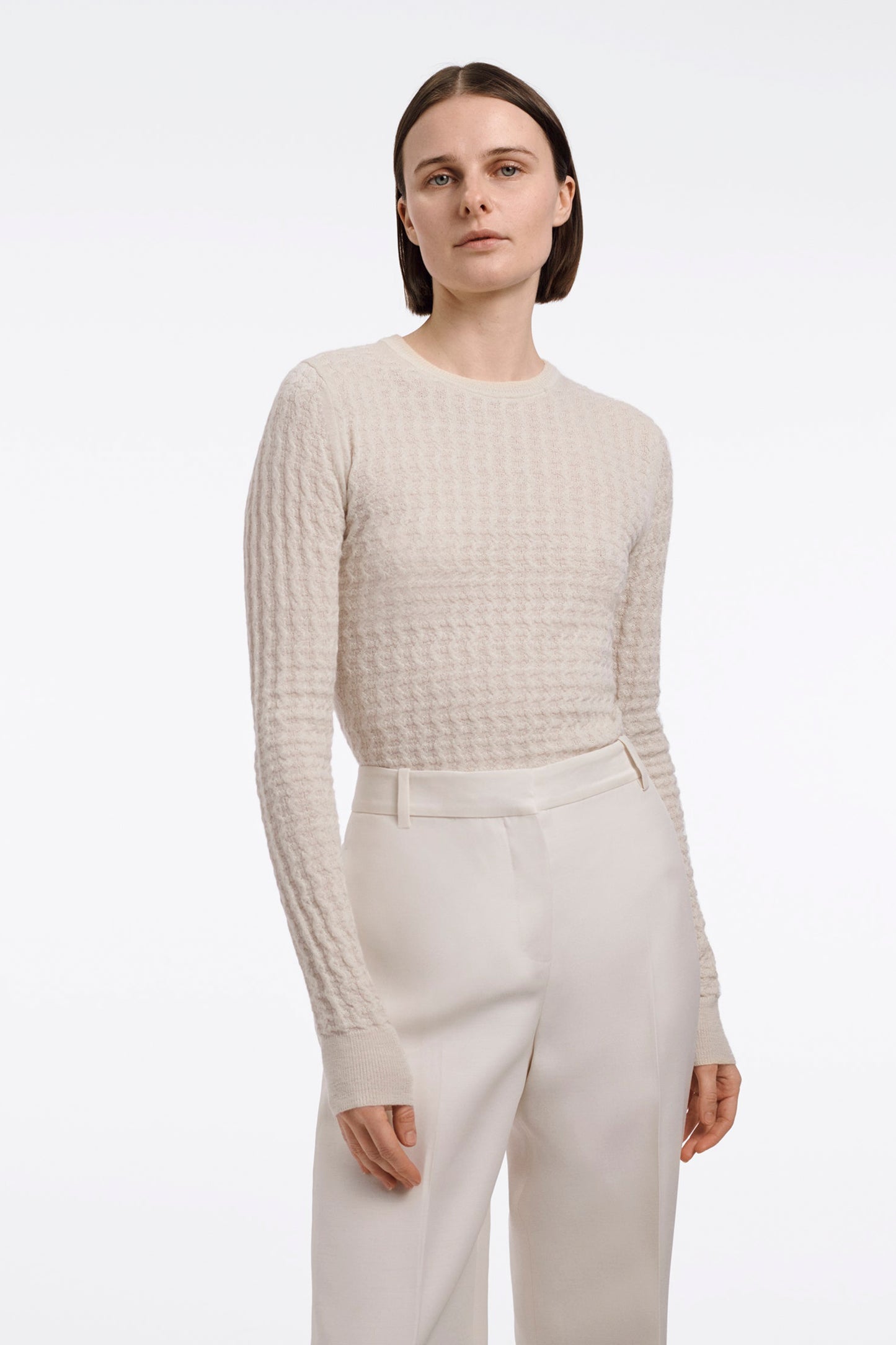 WAFFLE KNIT SWEATER