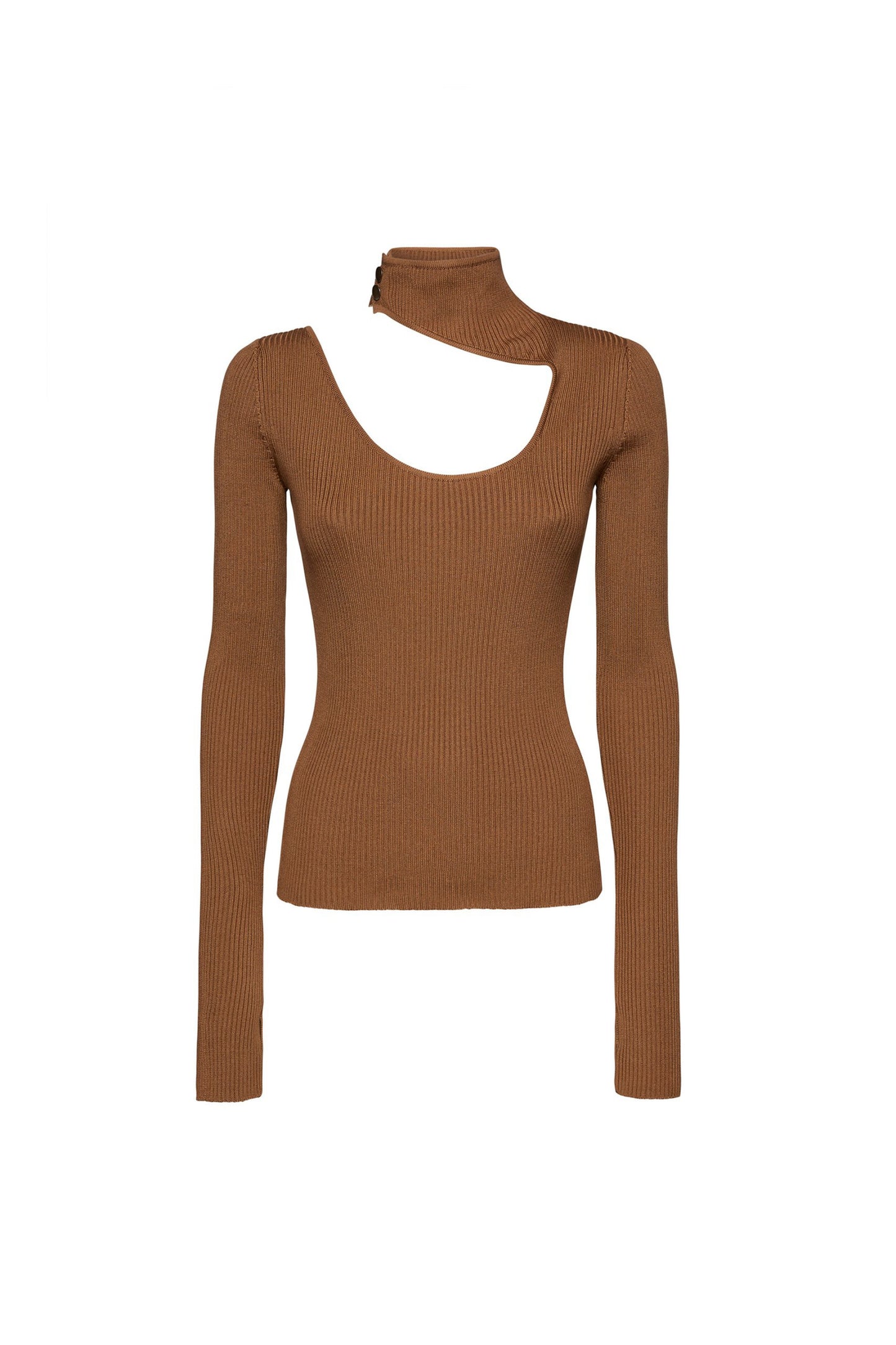 SLIM FIT RIBBED TOP WITH CUTOUT