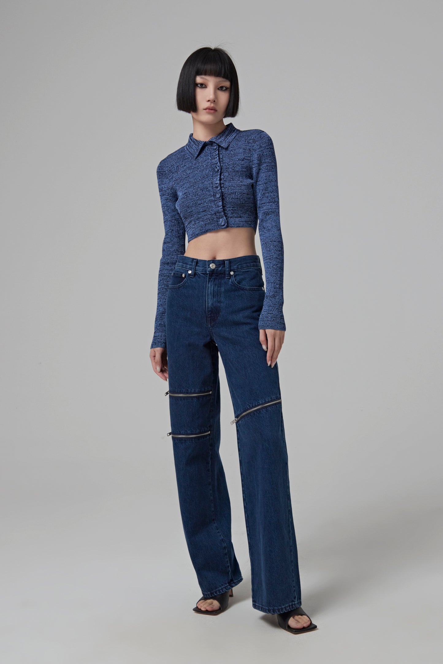 DOUBLE BUTTONCROPPED CARDIGAN