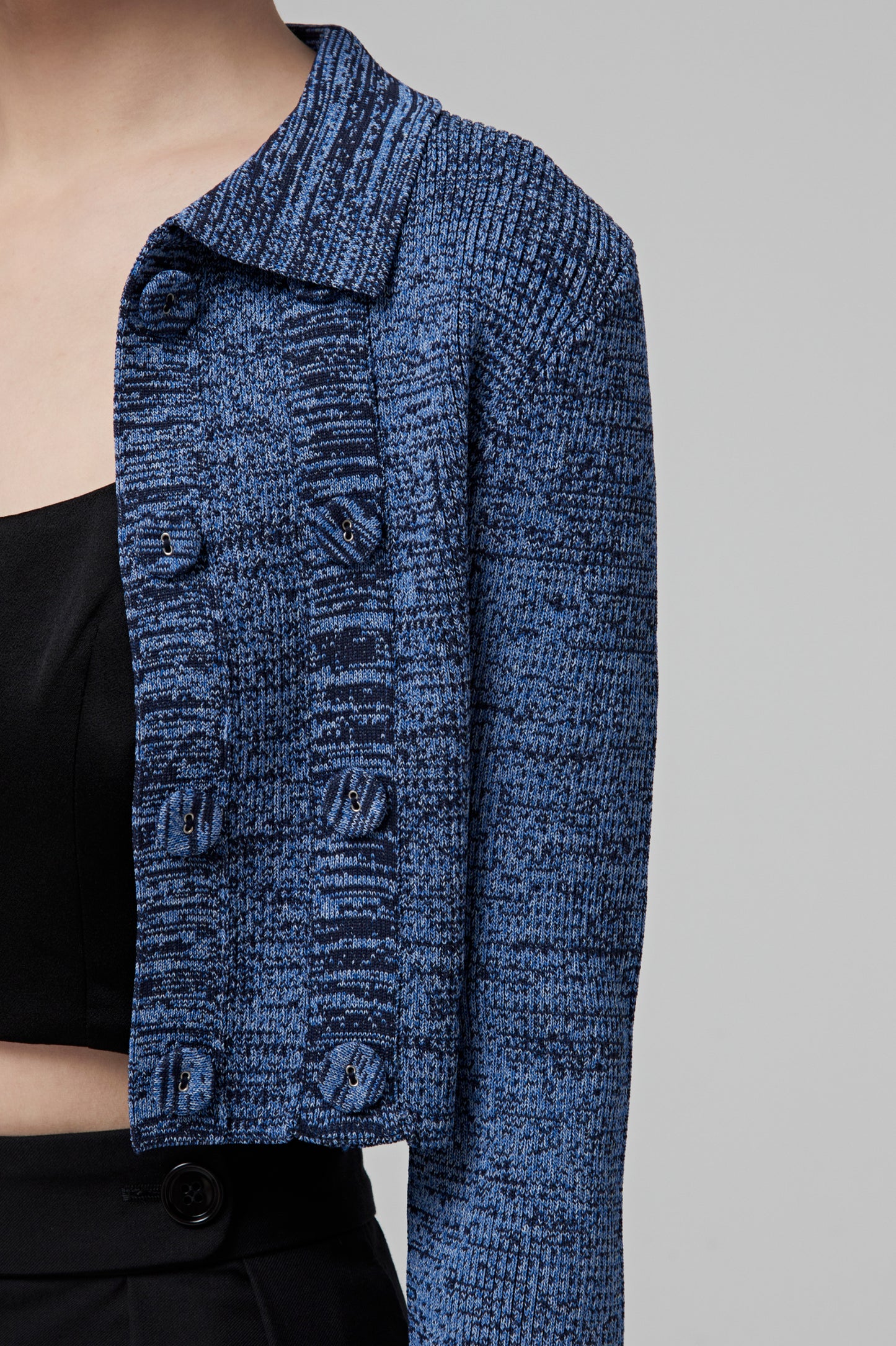 DOUBLE BUTTONCROPPED CARDIGAN