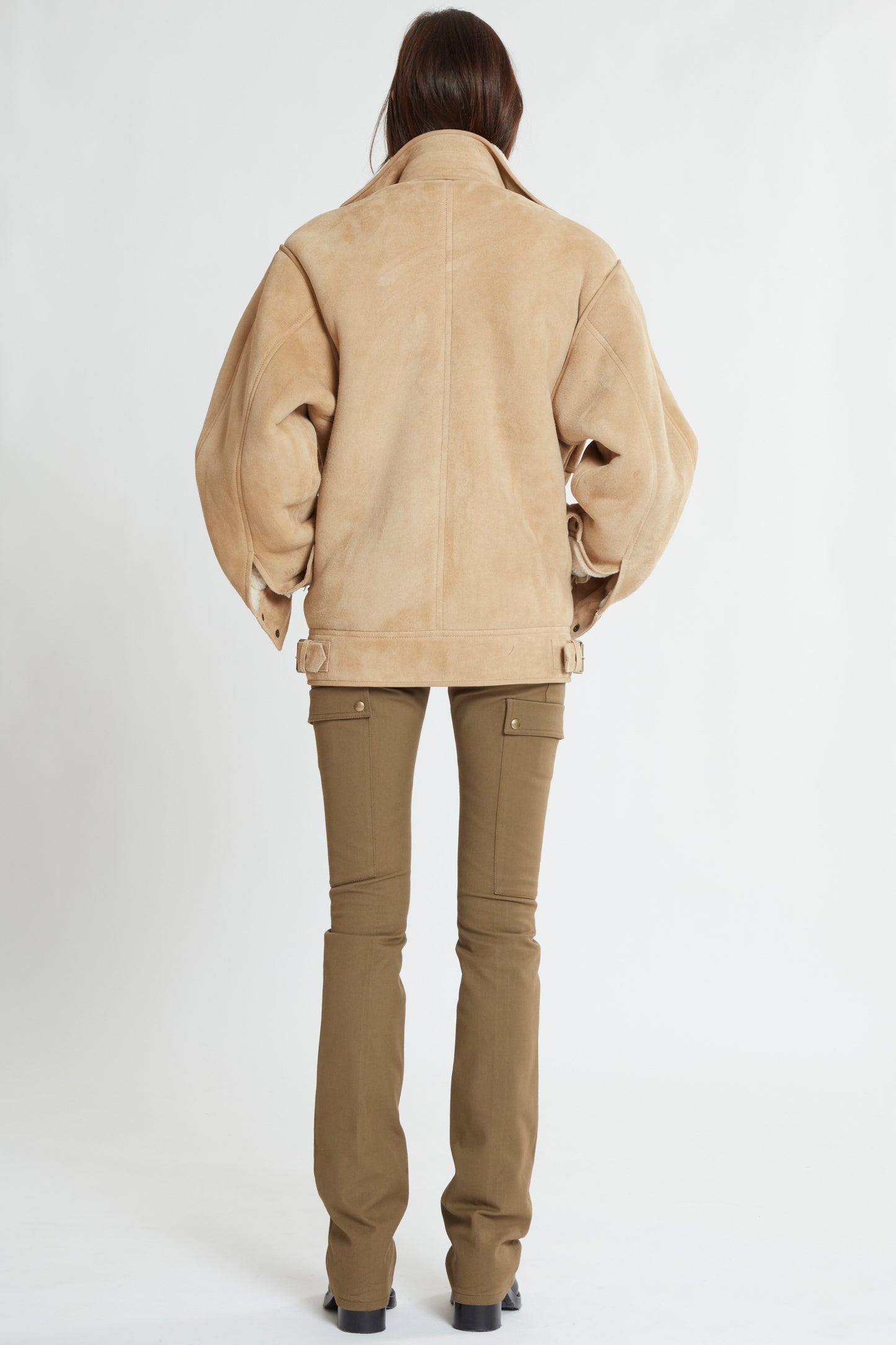 LOOSE FIT SHEARLING JACKET WITH SNAP BUTTONS