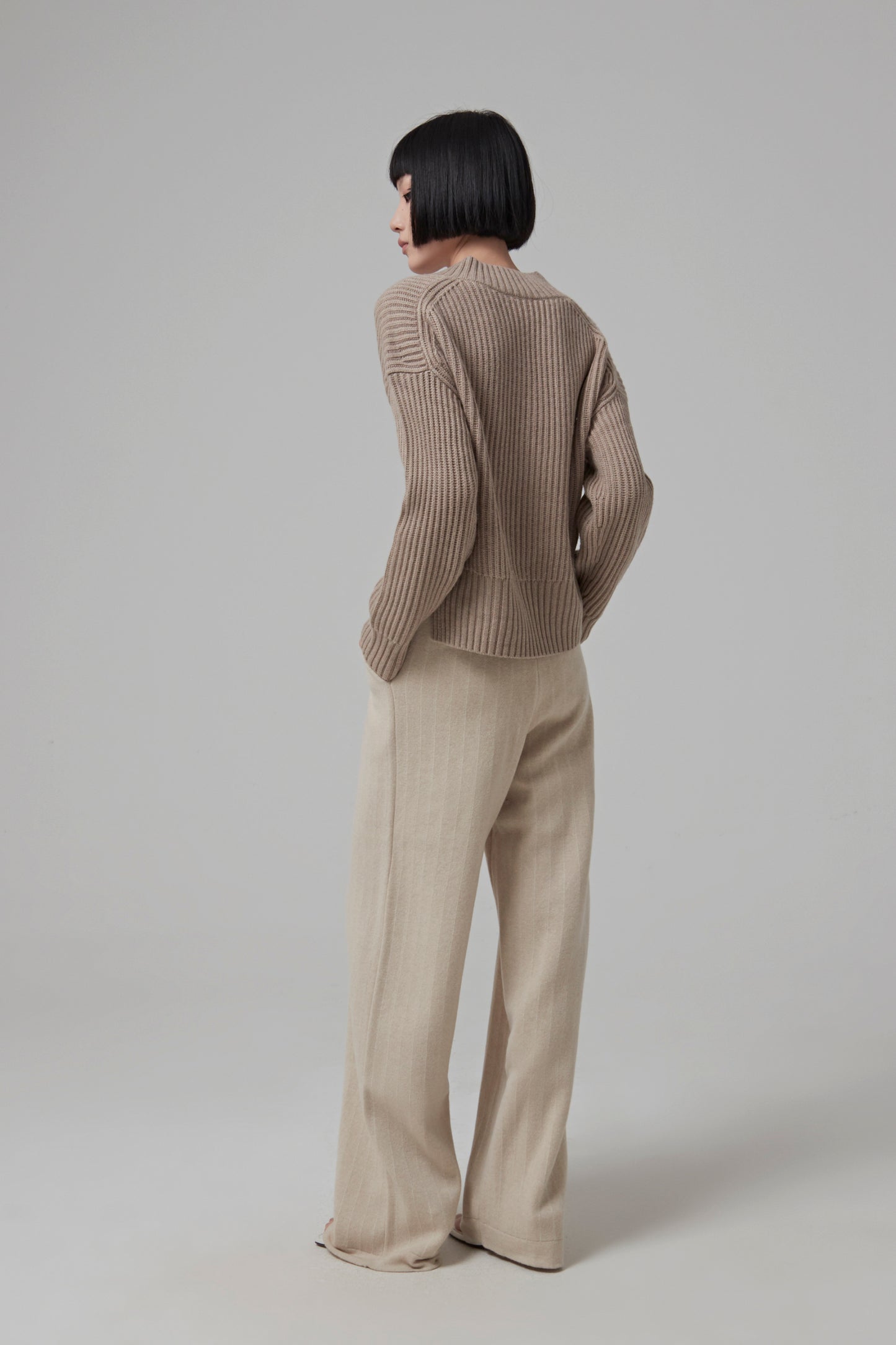 V Nk Ls-Luxe Cardigan Stitch