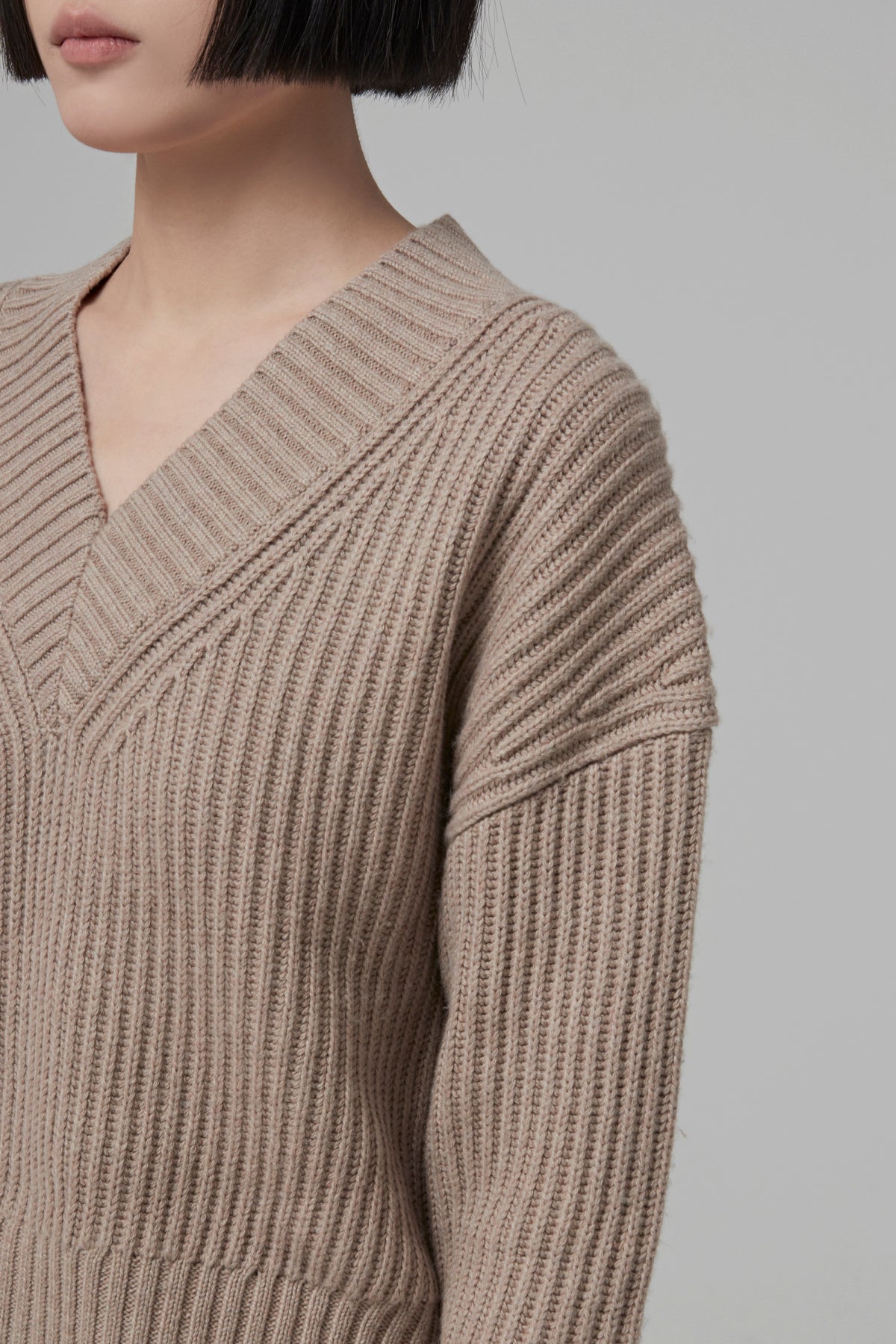 V Nk Ls-Luxe Cardigan Stitch