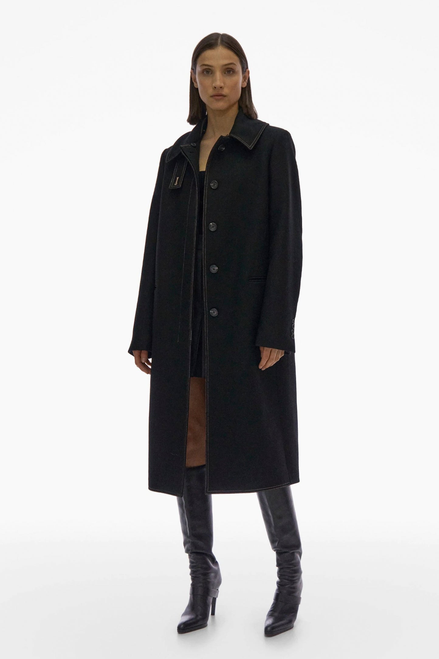 FUR COLLAR COAT.DENS