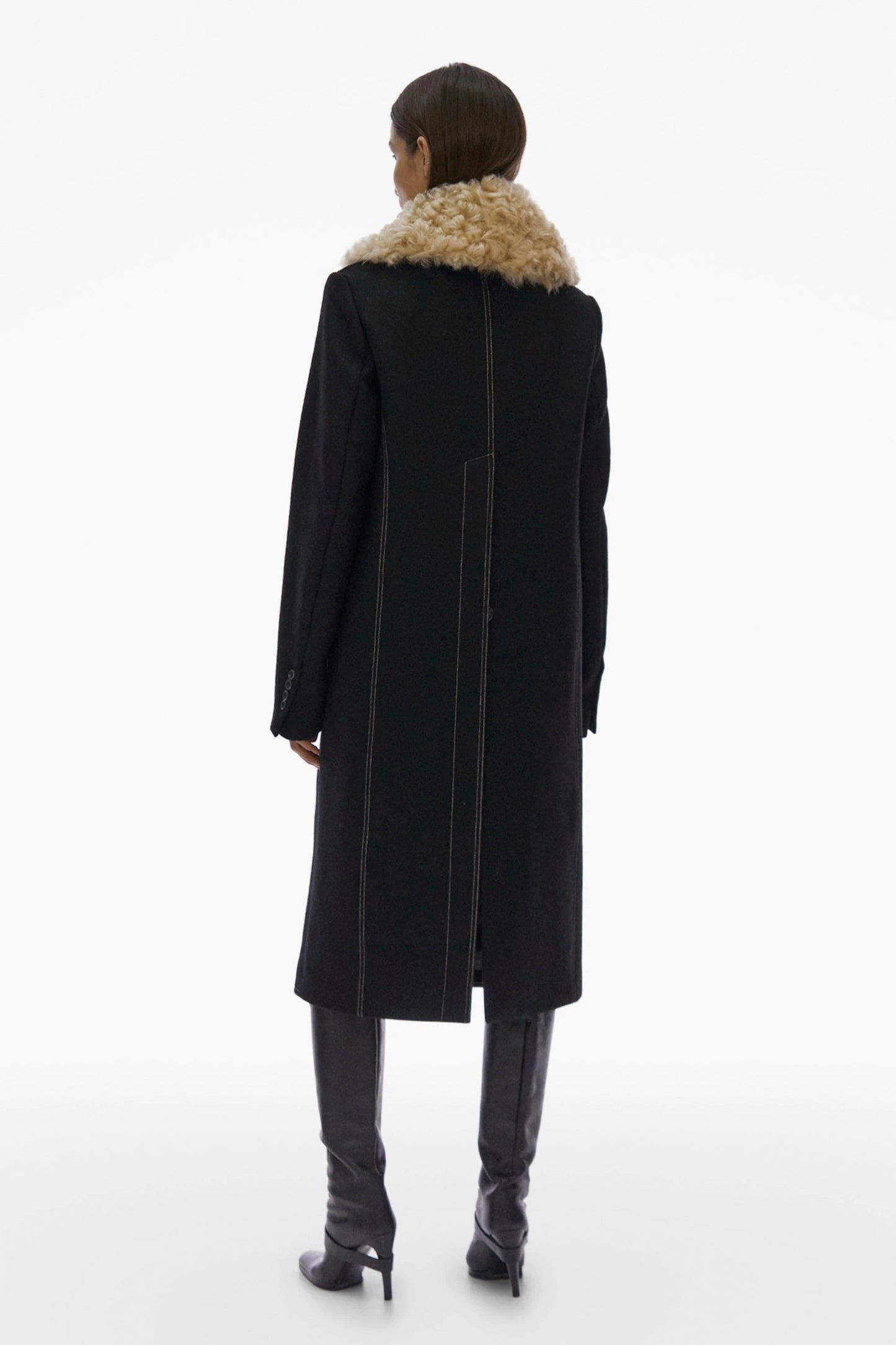 FUR COLLAR COAT.DENS