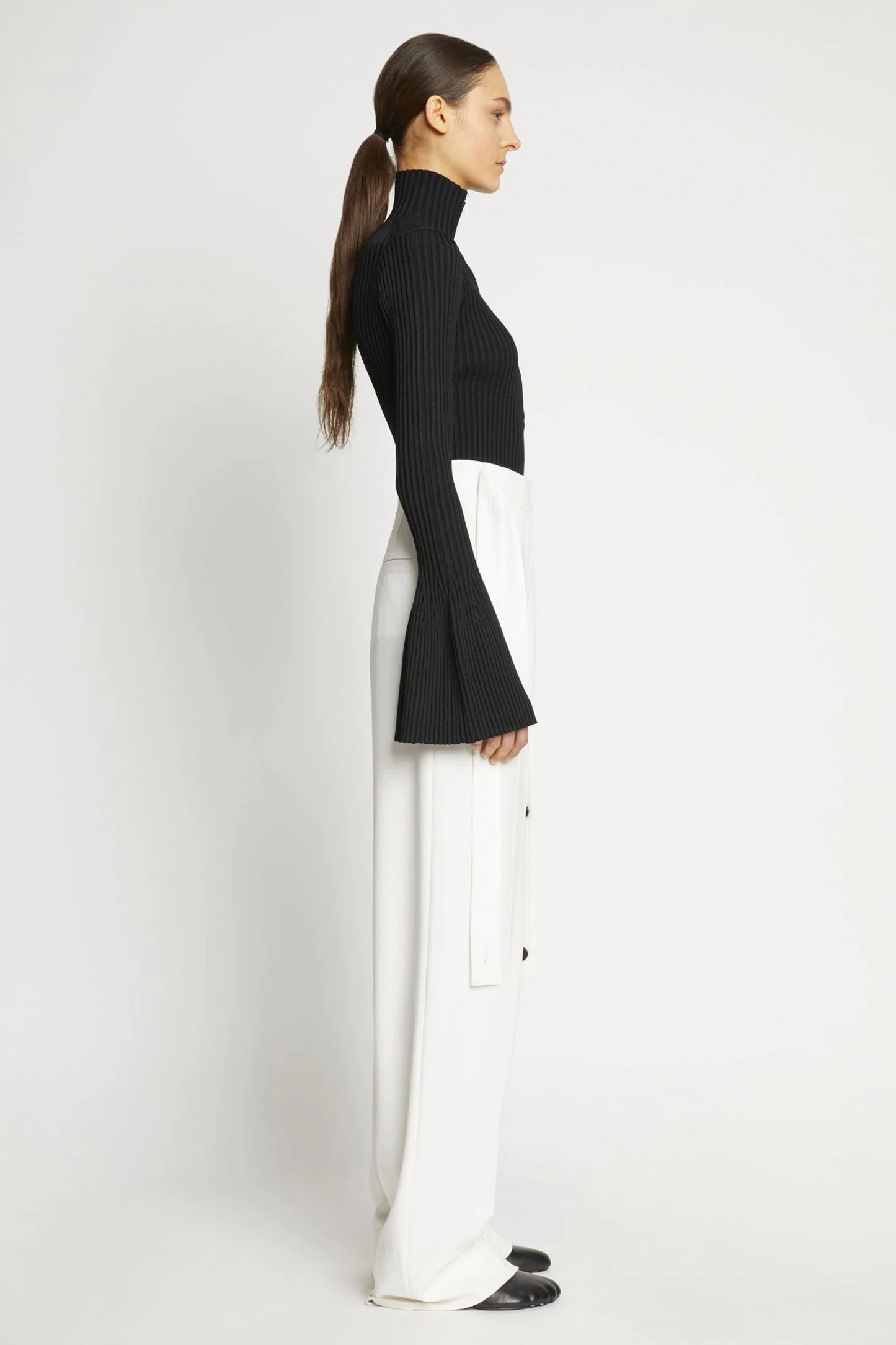 Viscose Rib Zip Sweater
