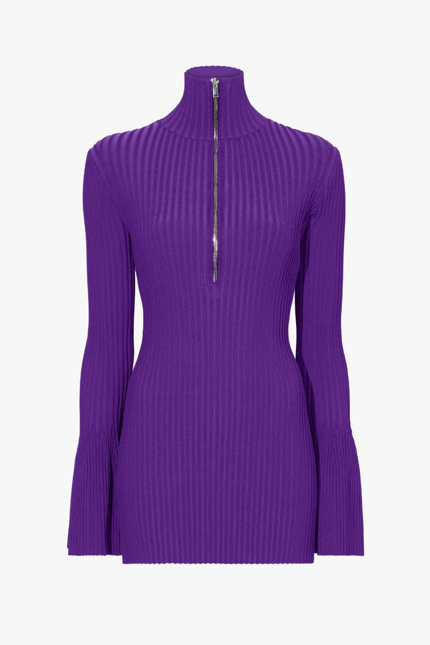 Viscose Rib Zip Sweater