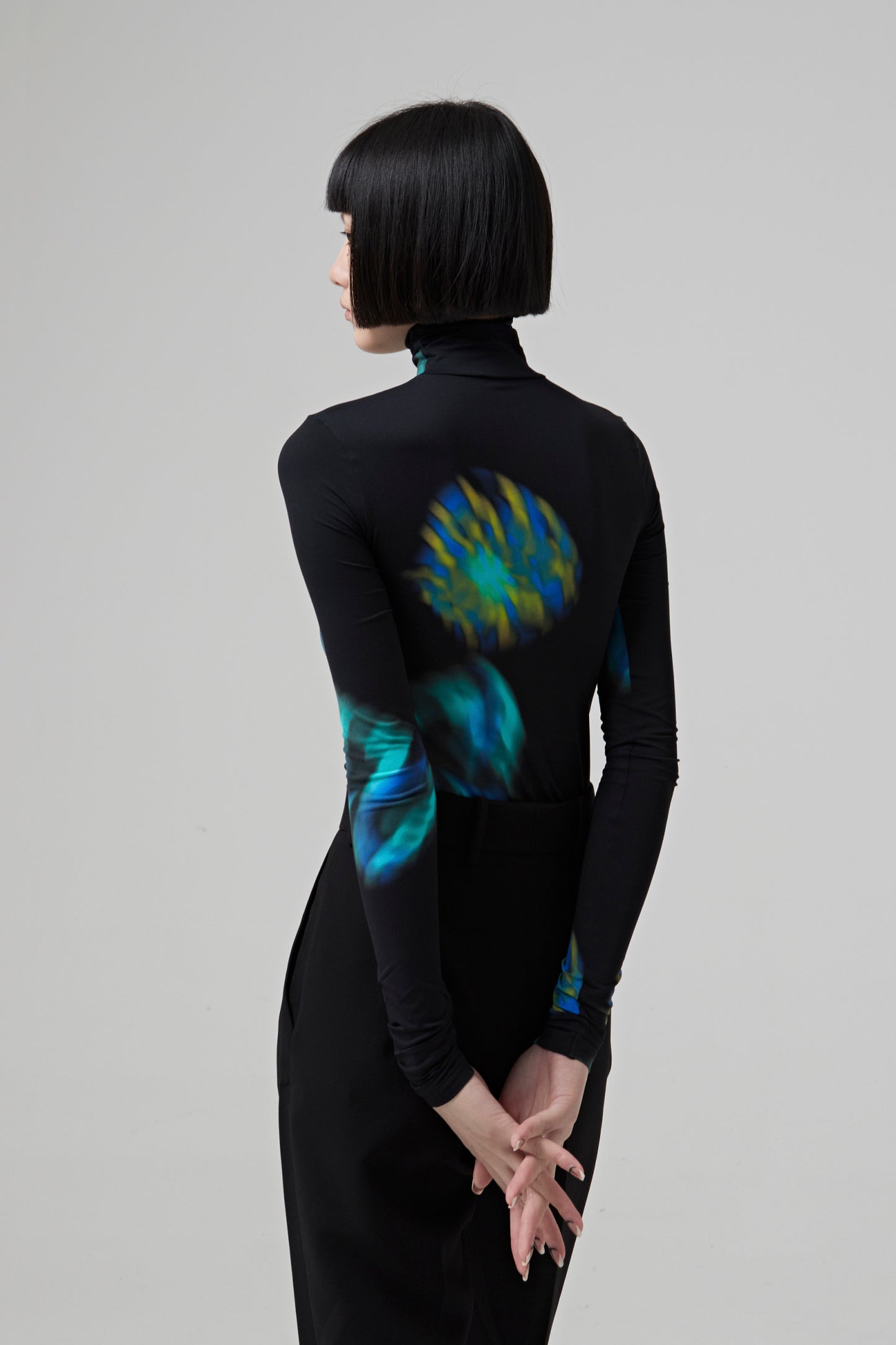 PRINTED SECOND SKIN LONG SLEEVES SHIRT IN RECYCLED POLYAMIDE