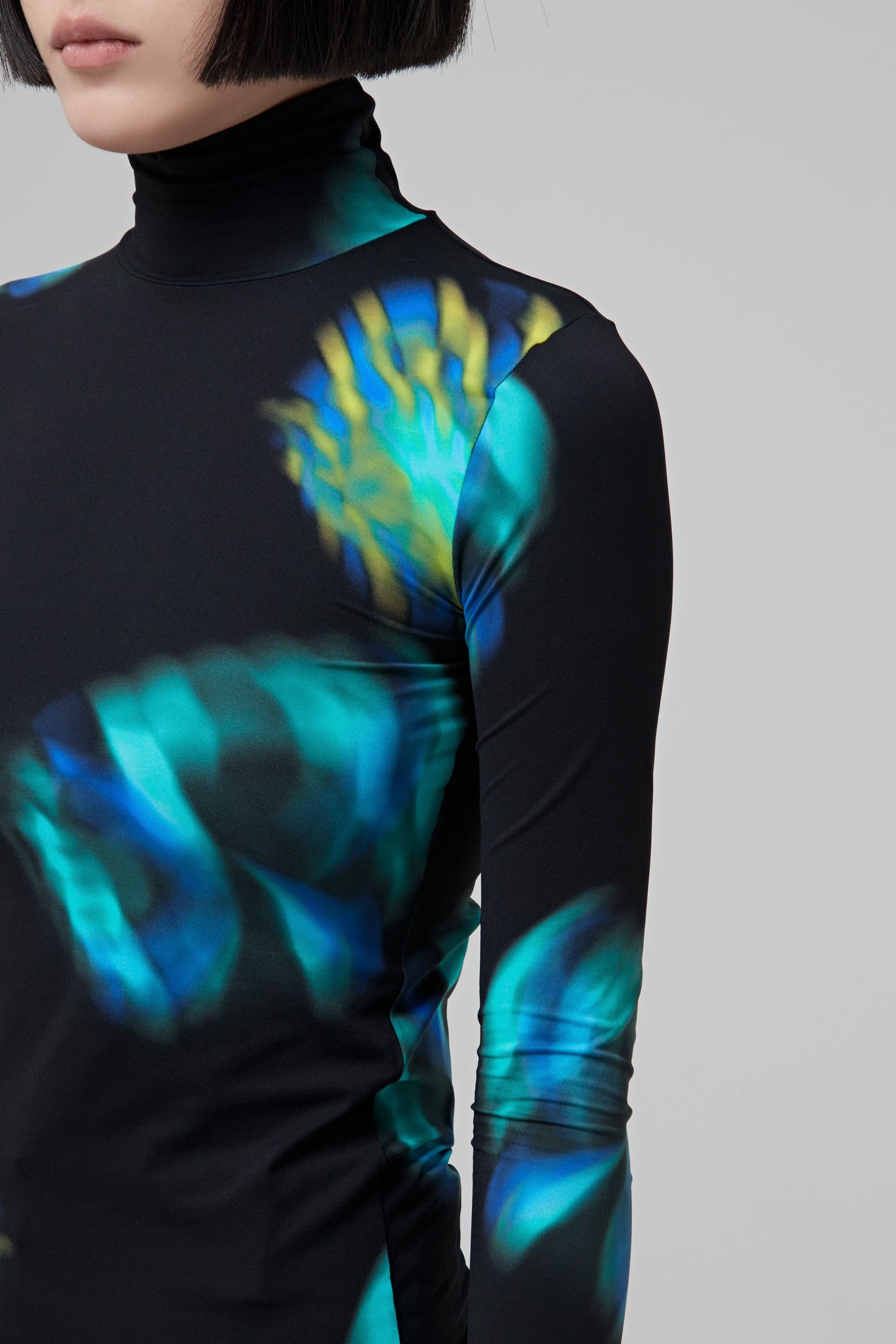 PRINTED SECOND SKIN LONG SLEEVES SHIRT IN RECYCLED POLYAMIDE
