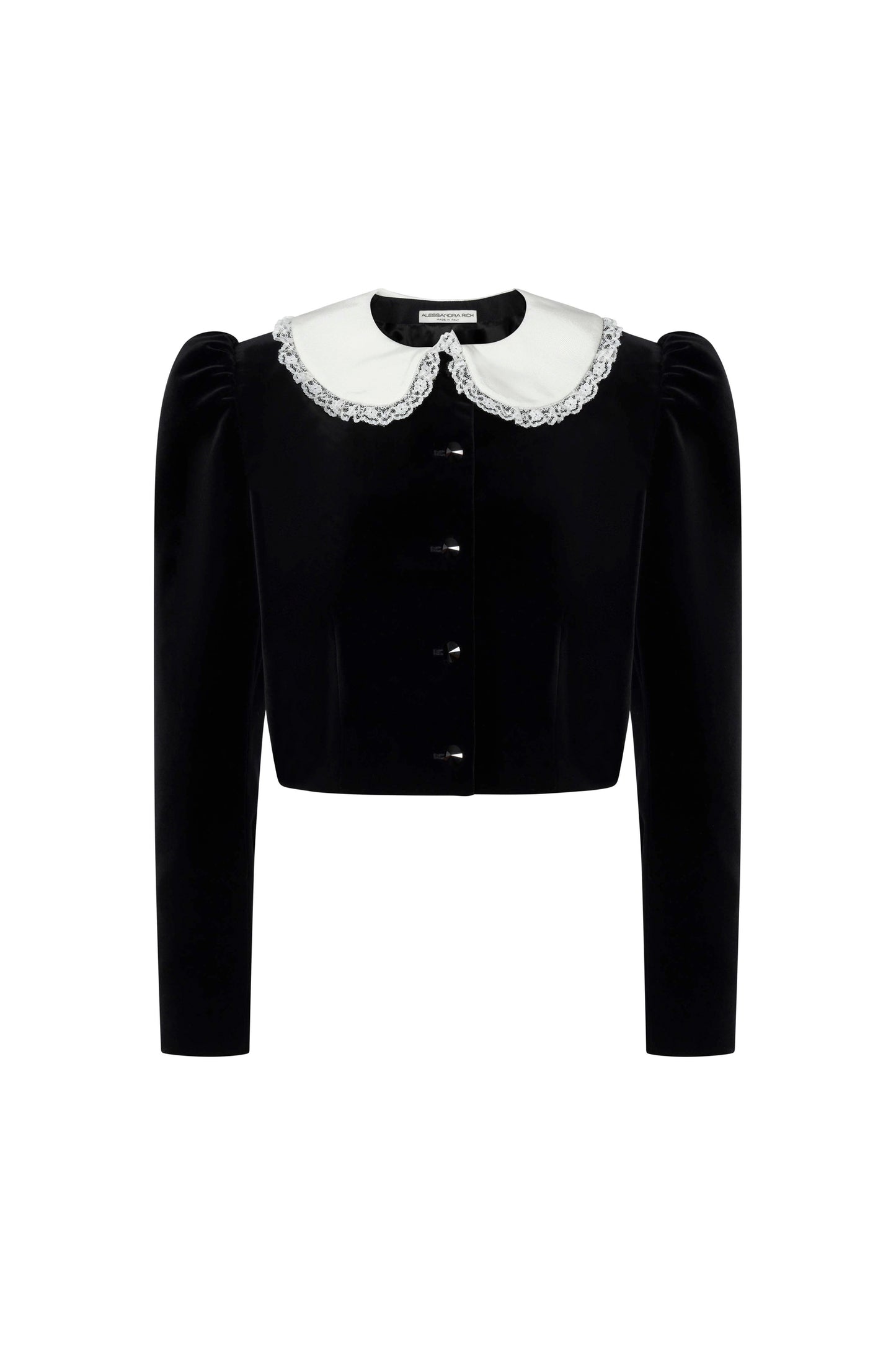VELVET JACKET WITH FAILLE COLLAR