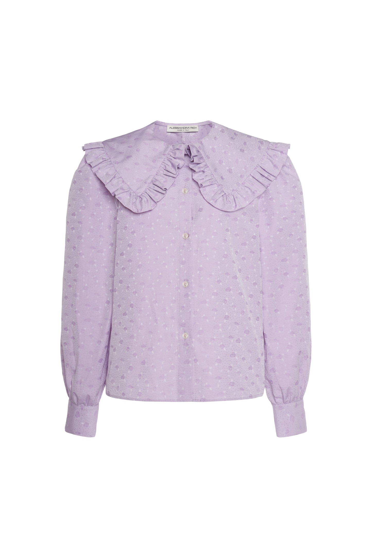 COTTON JACQUARD BLOUSE WITH PETER PAN COLLAR