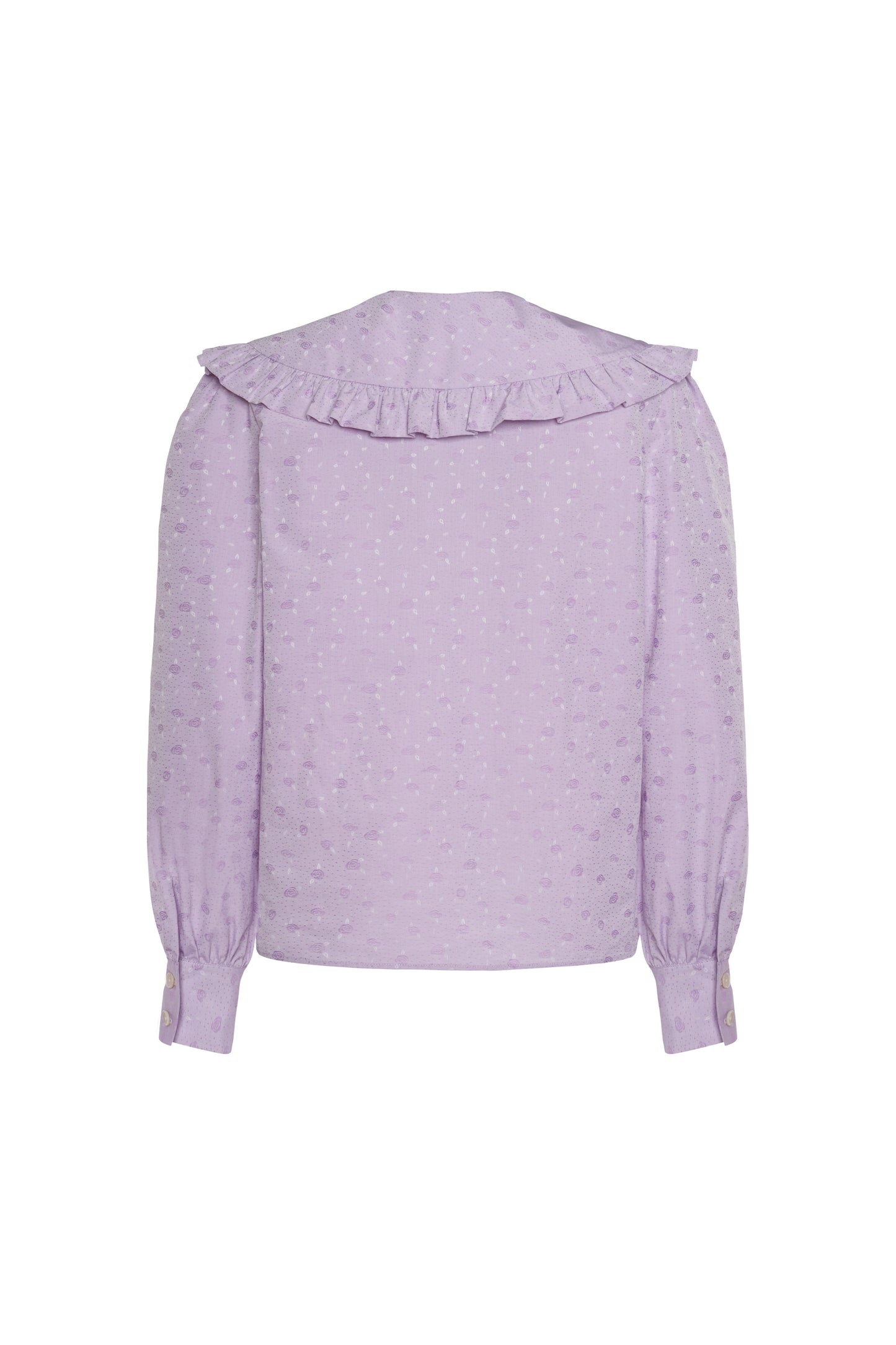 COTTON JACQUARD BLOUSE WITH PETER PAN COLLAR