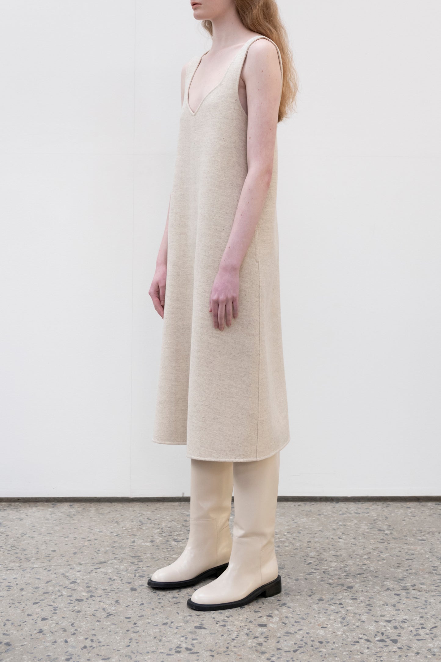 DOUBLE FACE MIDI DRESS