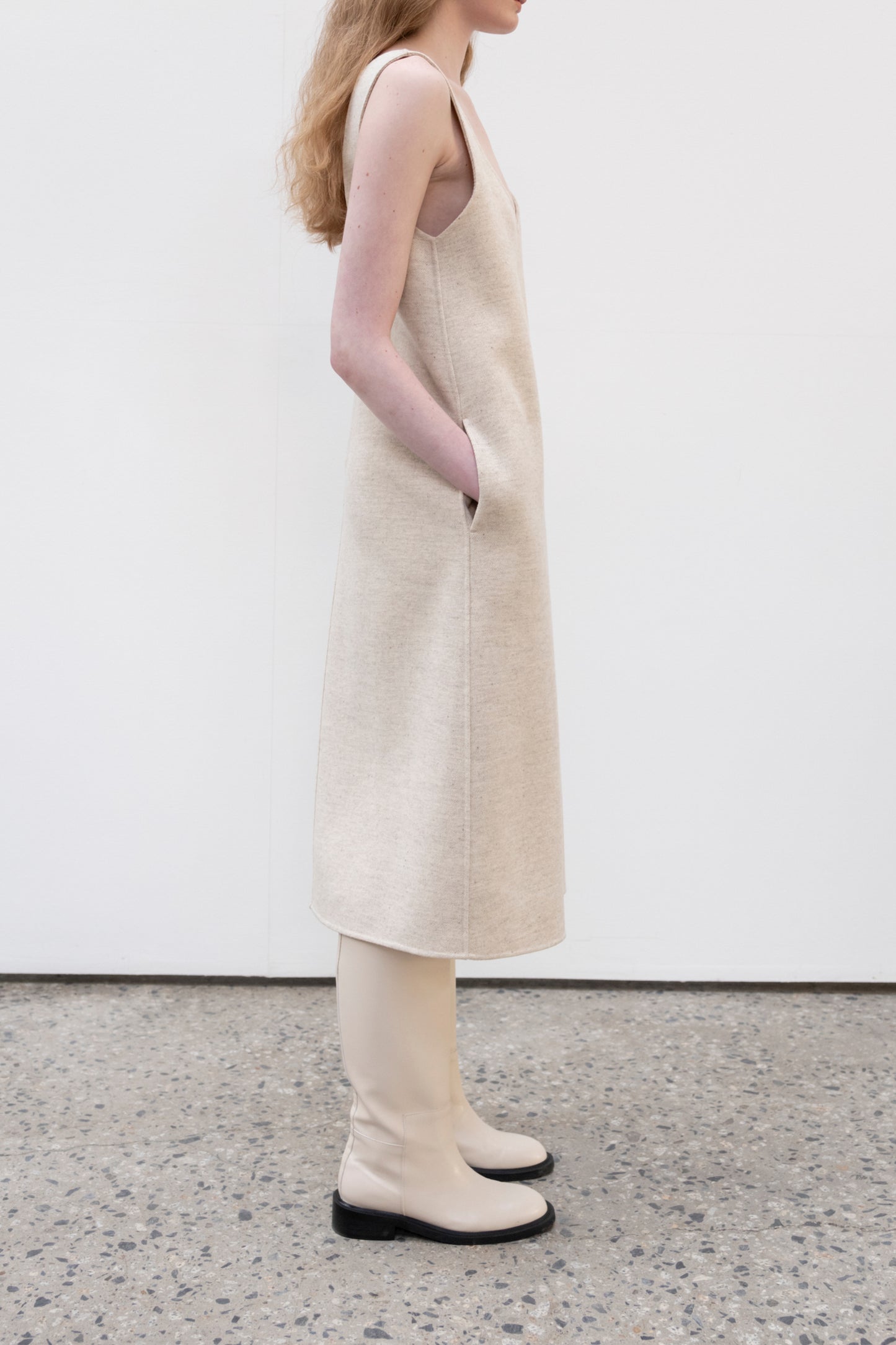 DOUBLE FACE MIDI DRESS