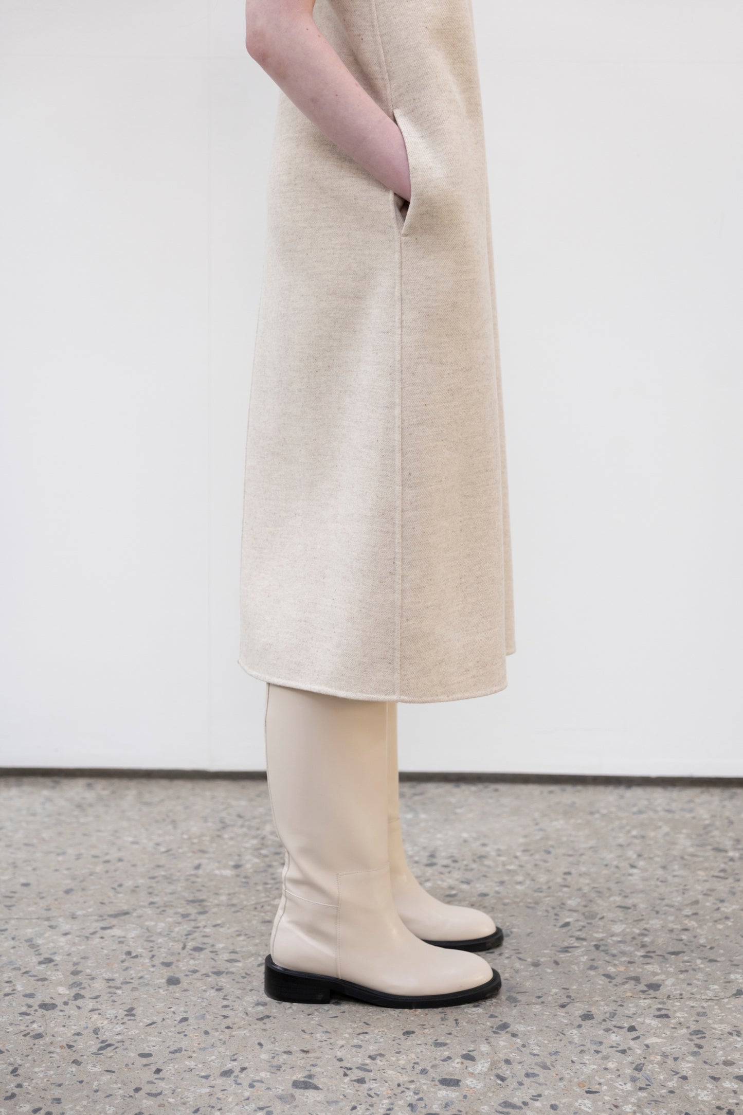 DOUBLE FACE MIDI DRESS