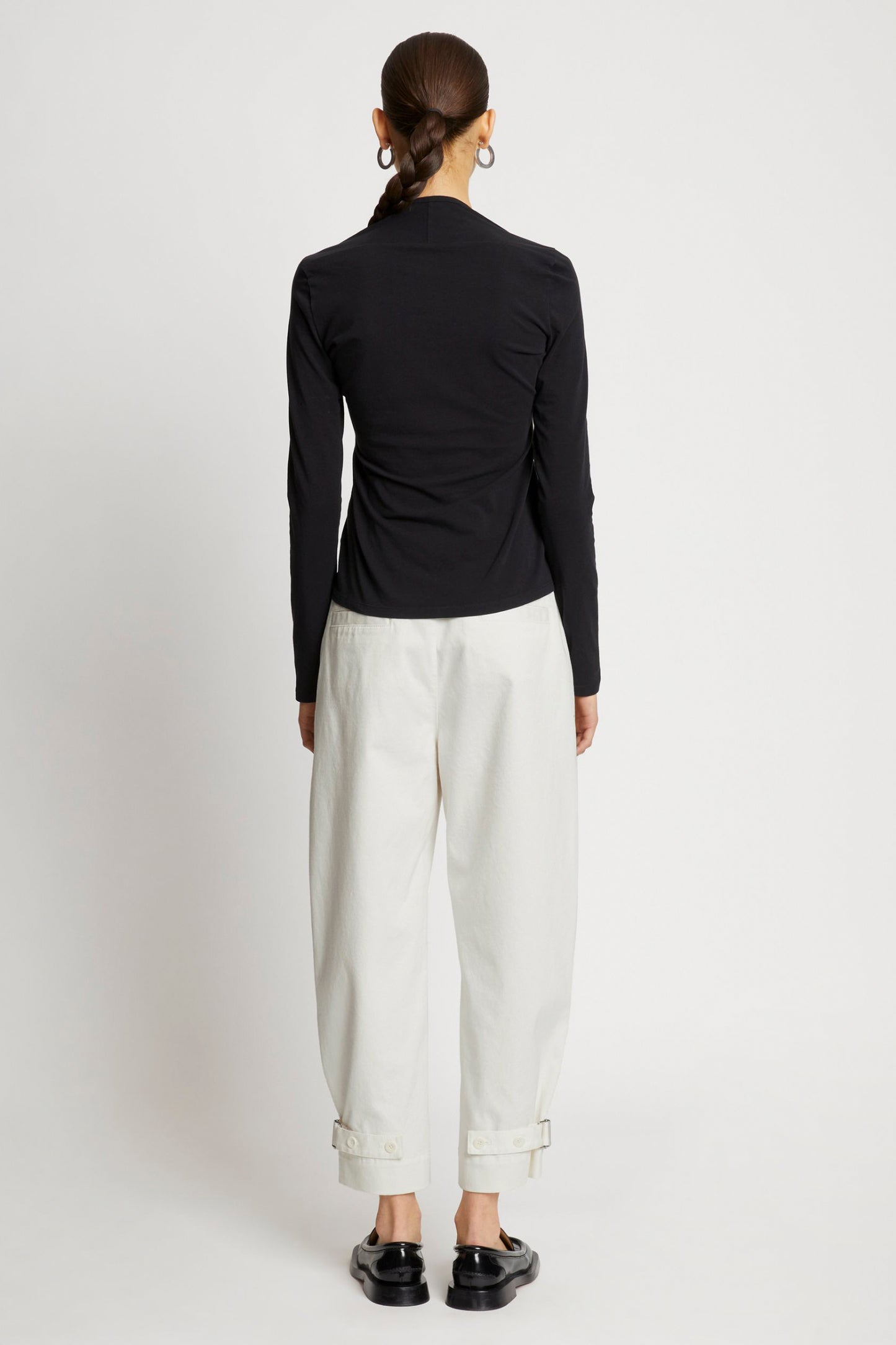 COTTON TWILL TAPERED PANTS