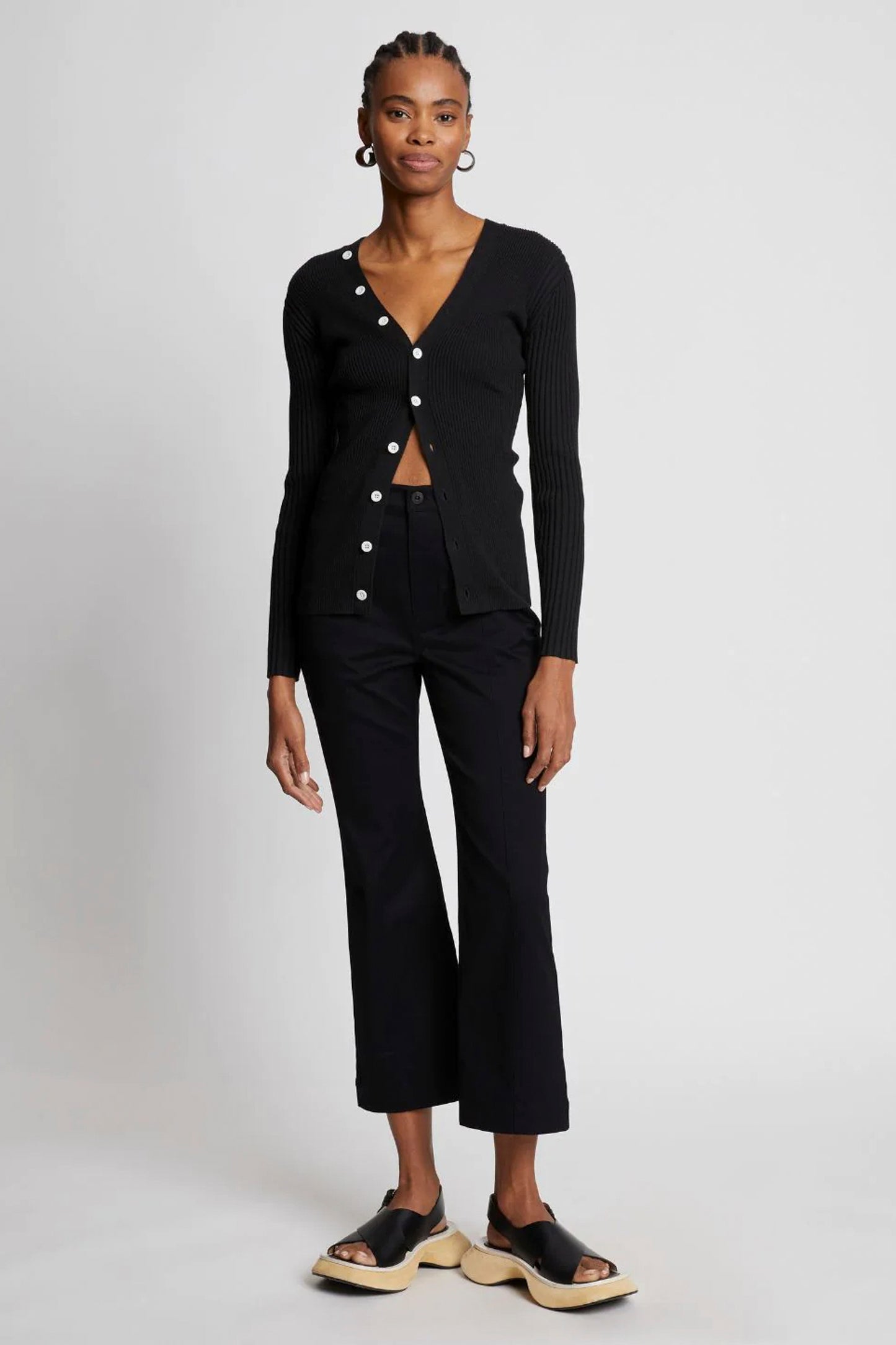COTTON TWILL CROPPED PANTS