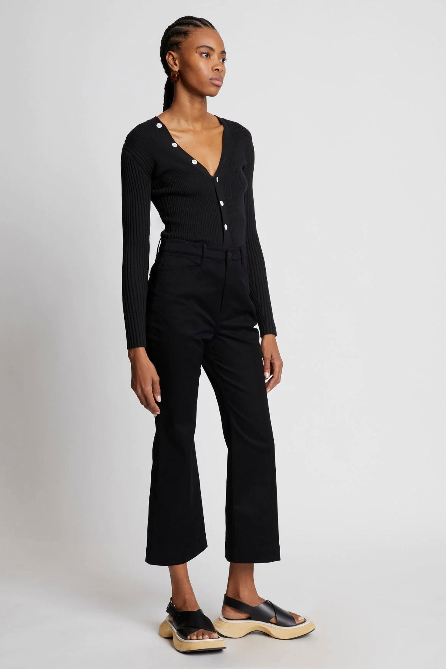 COTTON TWILL CROPPED PANTS