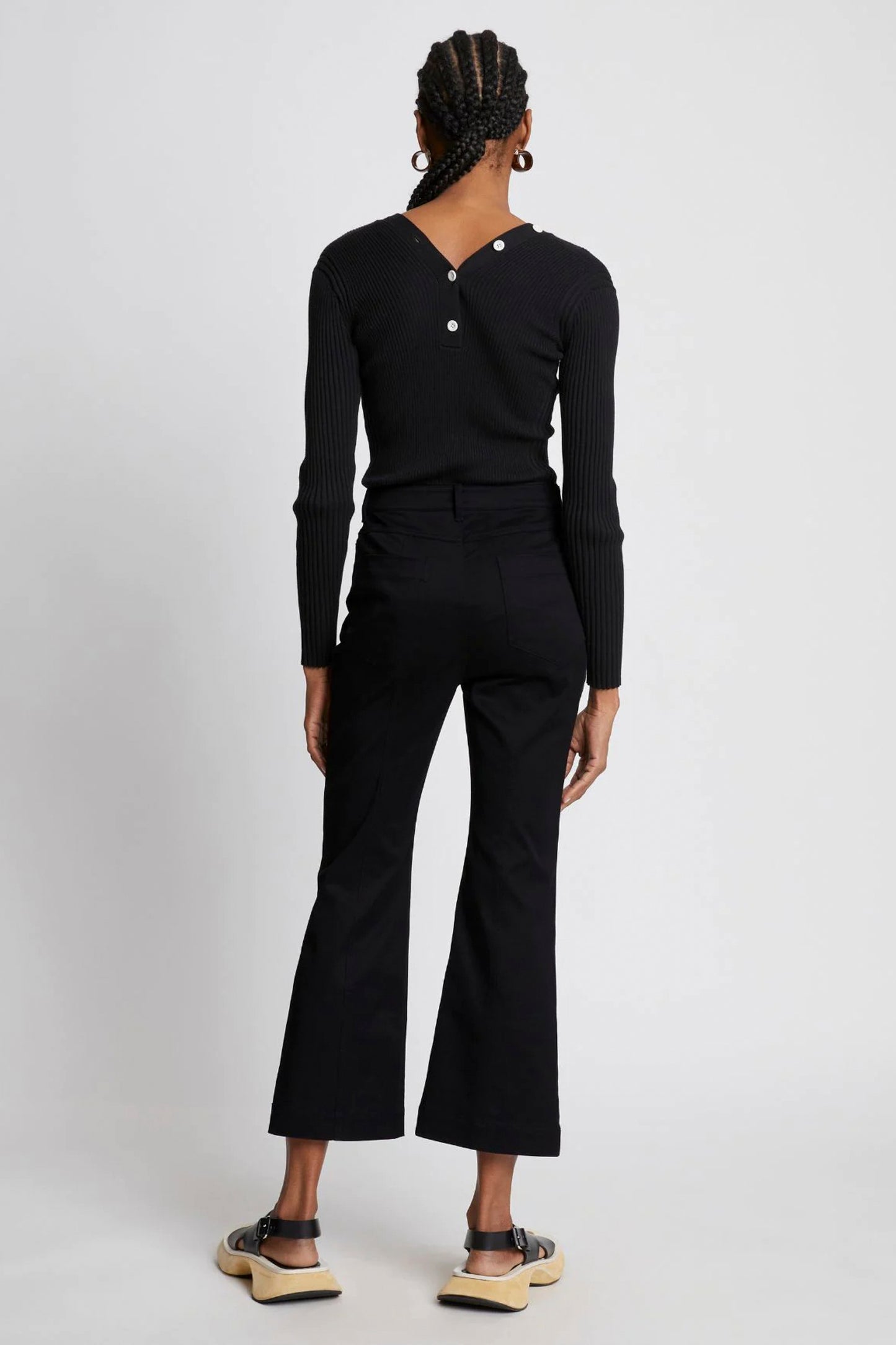 COTTON TWILL CROPPED PANTS