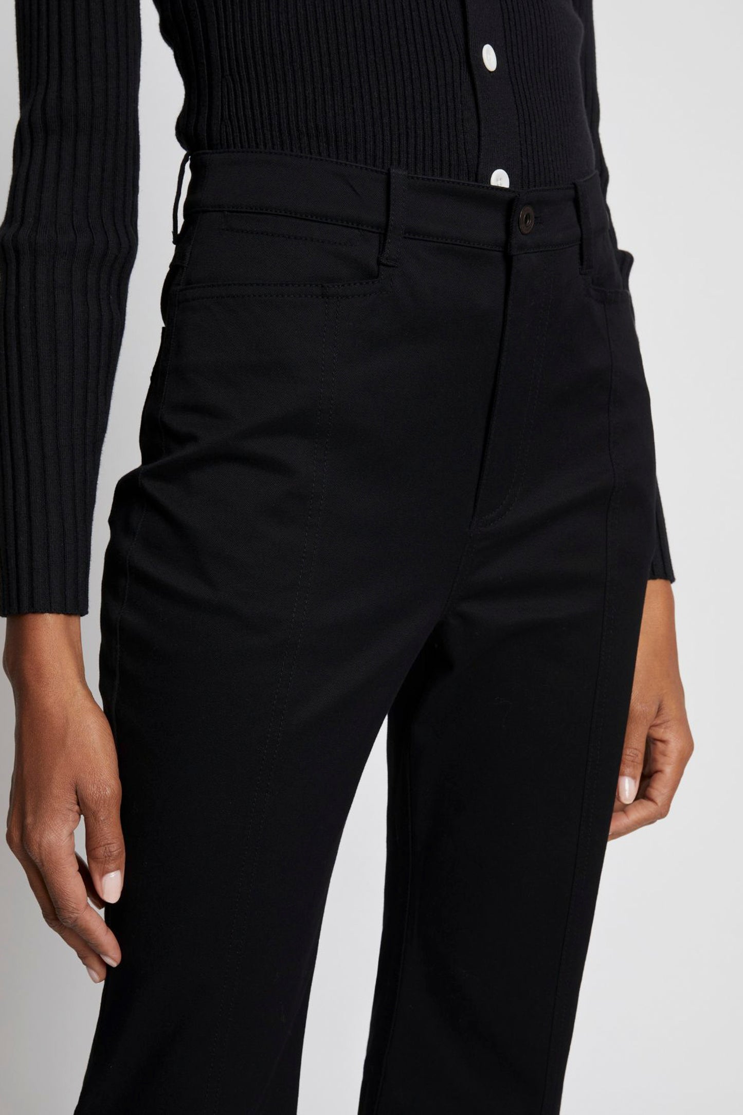 COTTON TWILL CROPPED PANTS