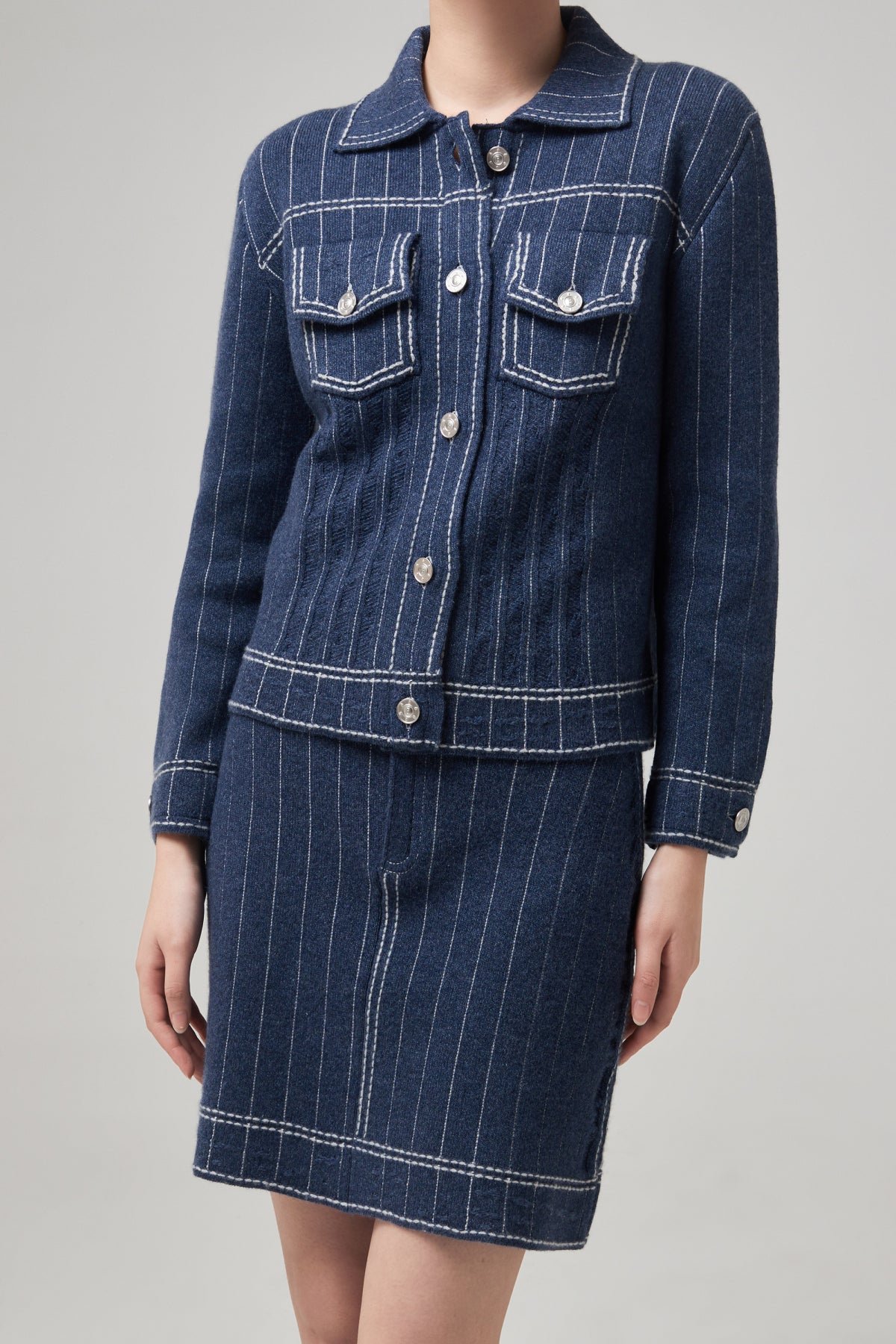 PRINSTRIPES DENIM SKIRT