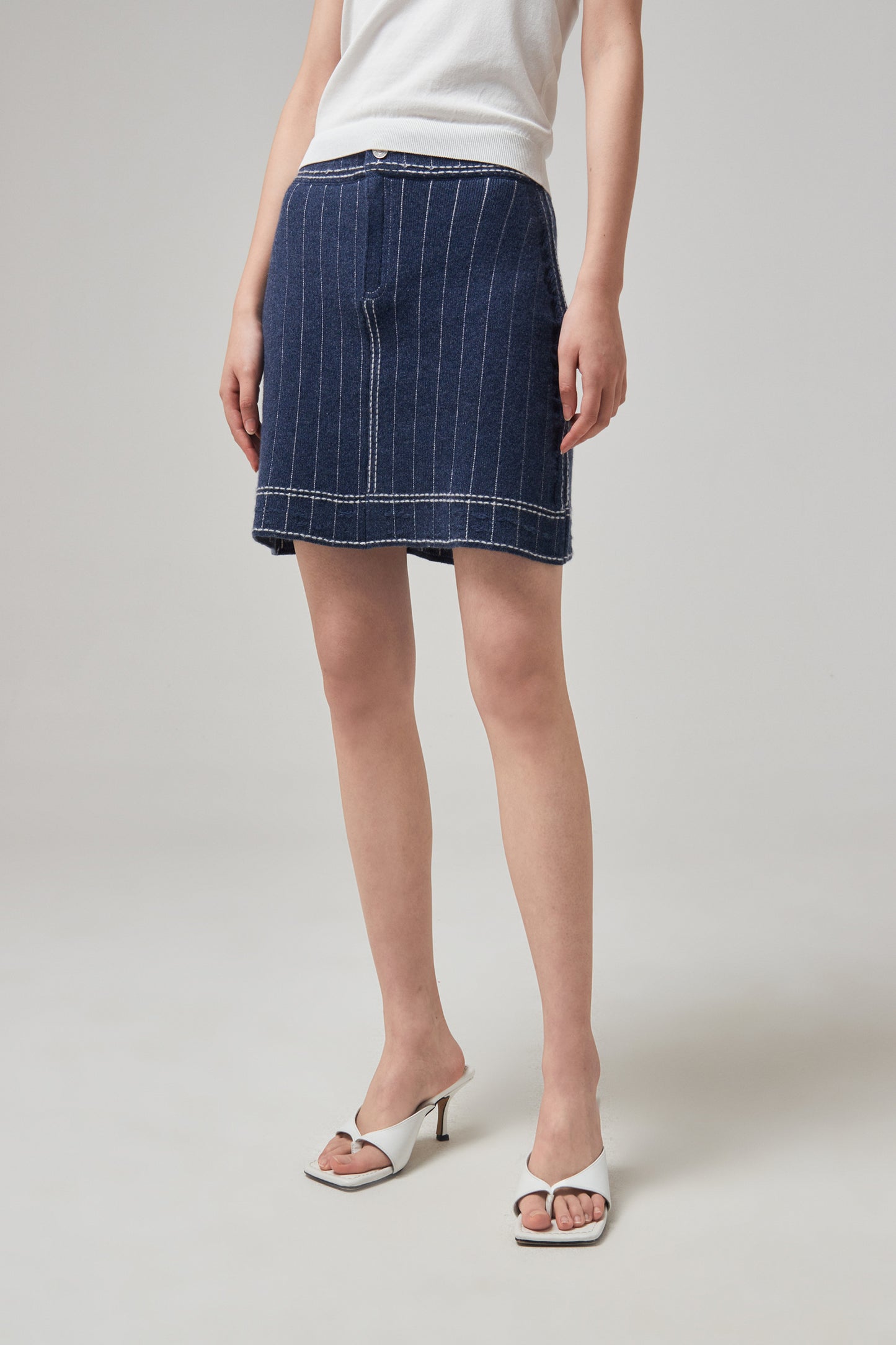 PRINSTRIPES DENIM SKIRT