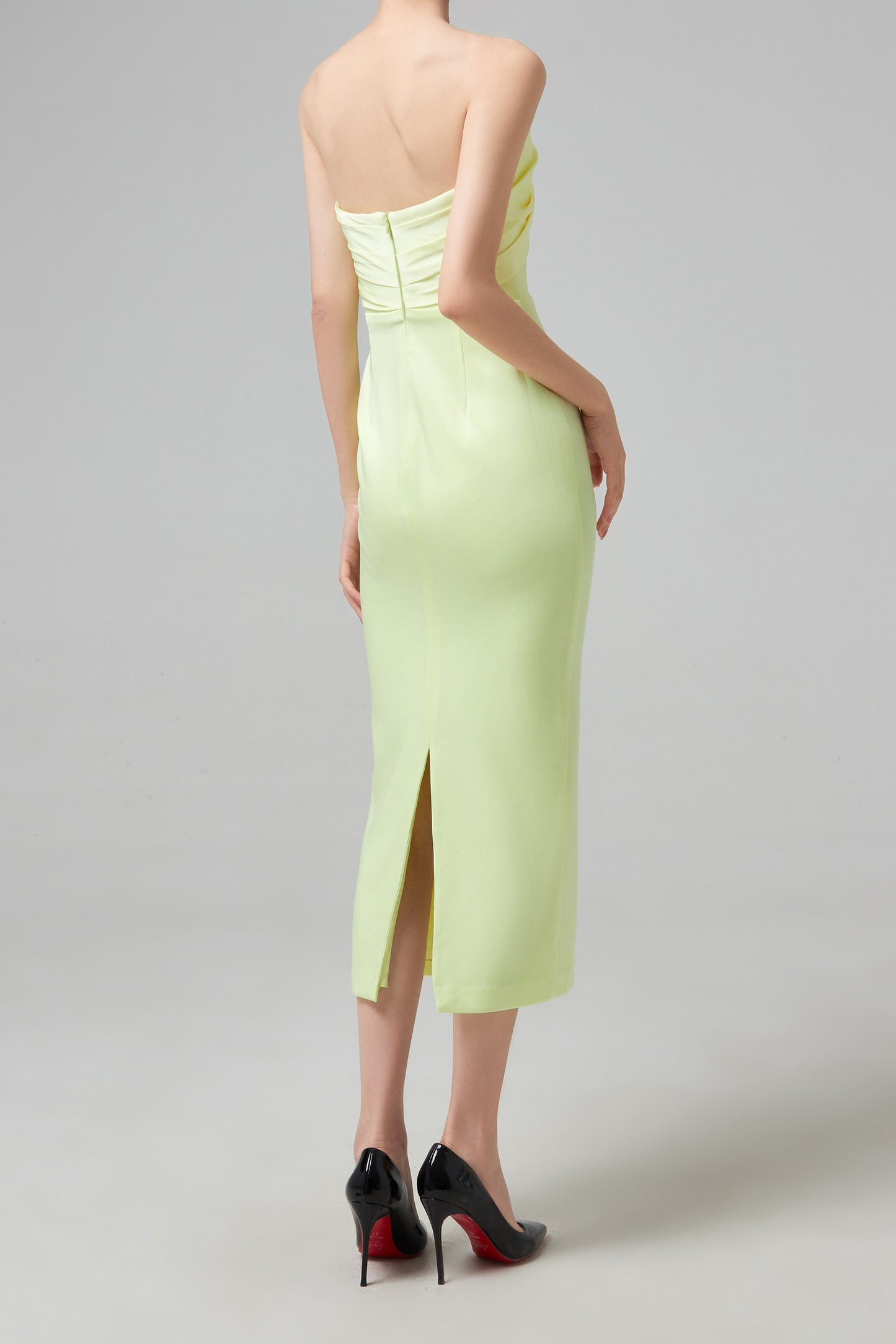SLOANE- SATIN CREPE STRAPLESS