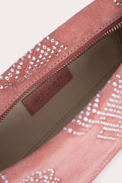 DULCE SALMON SUEDE AND CRYSTALS