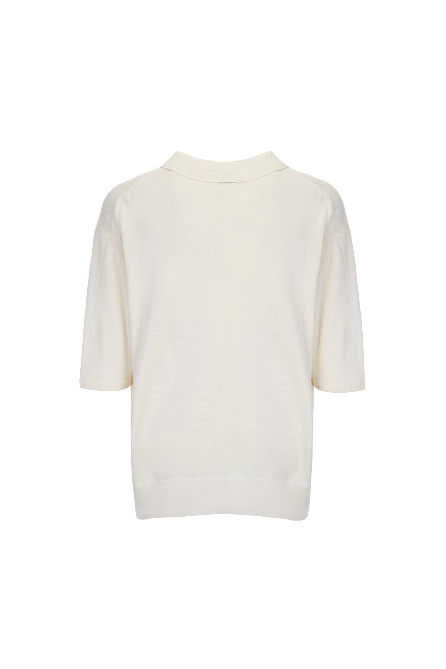WOOL BLEND ROUND NECK COLLAR KNIT TOP