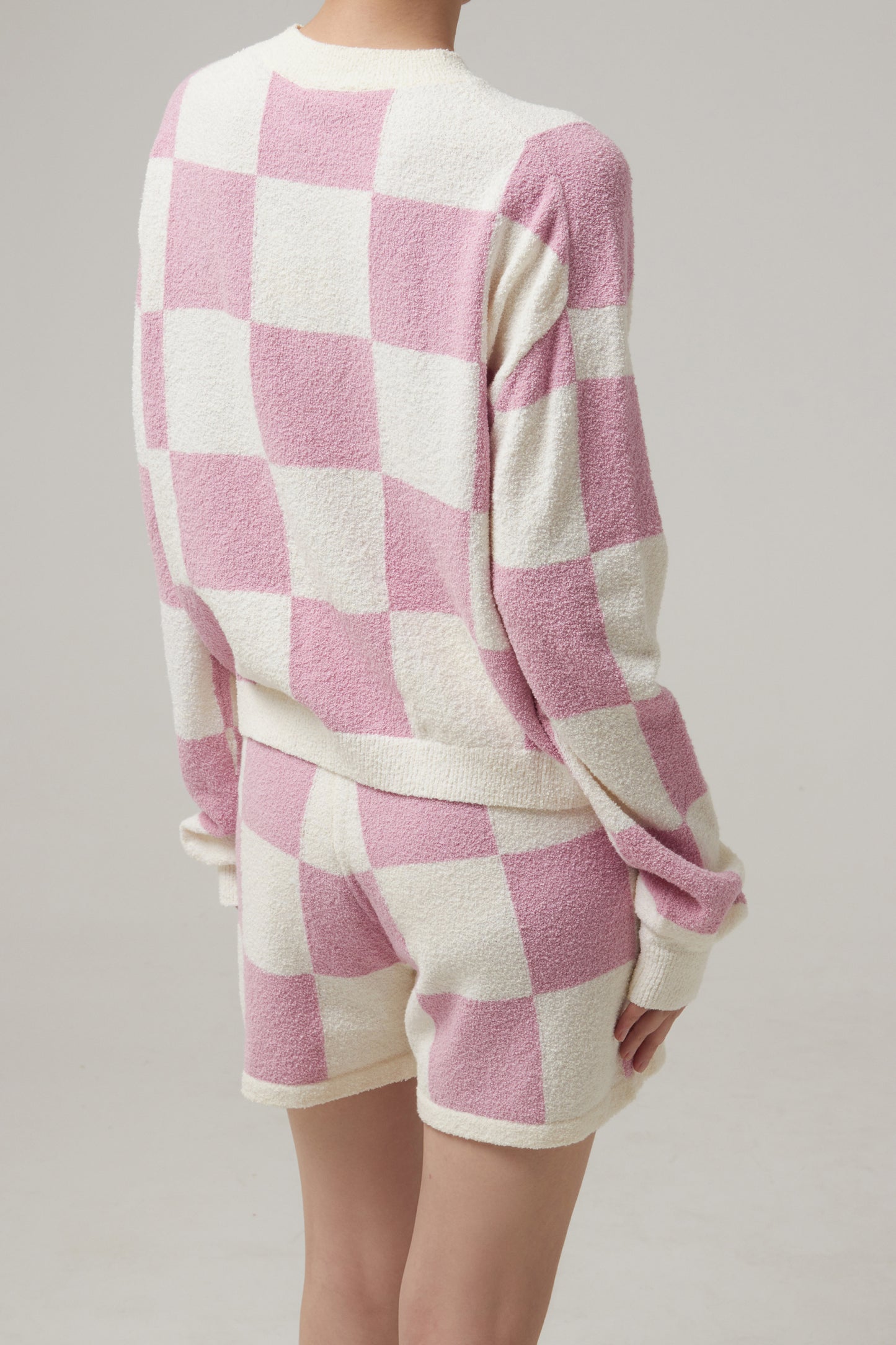 KNITTED CHECK SHORTS