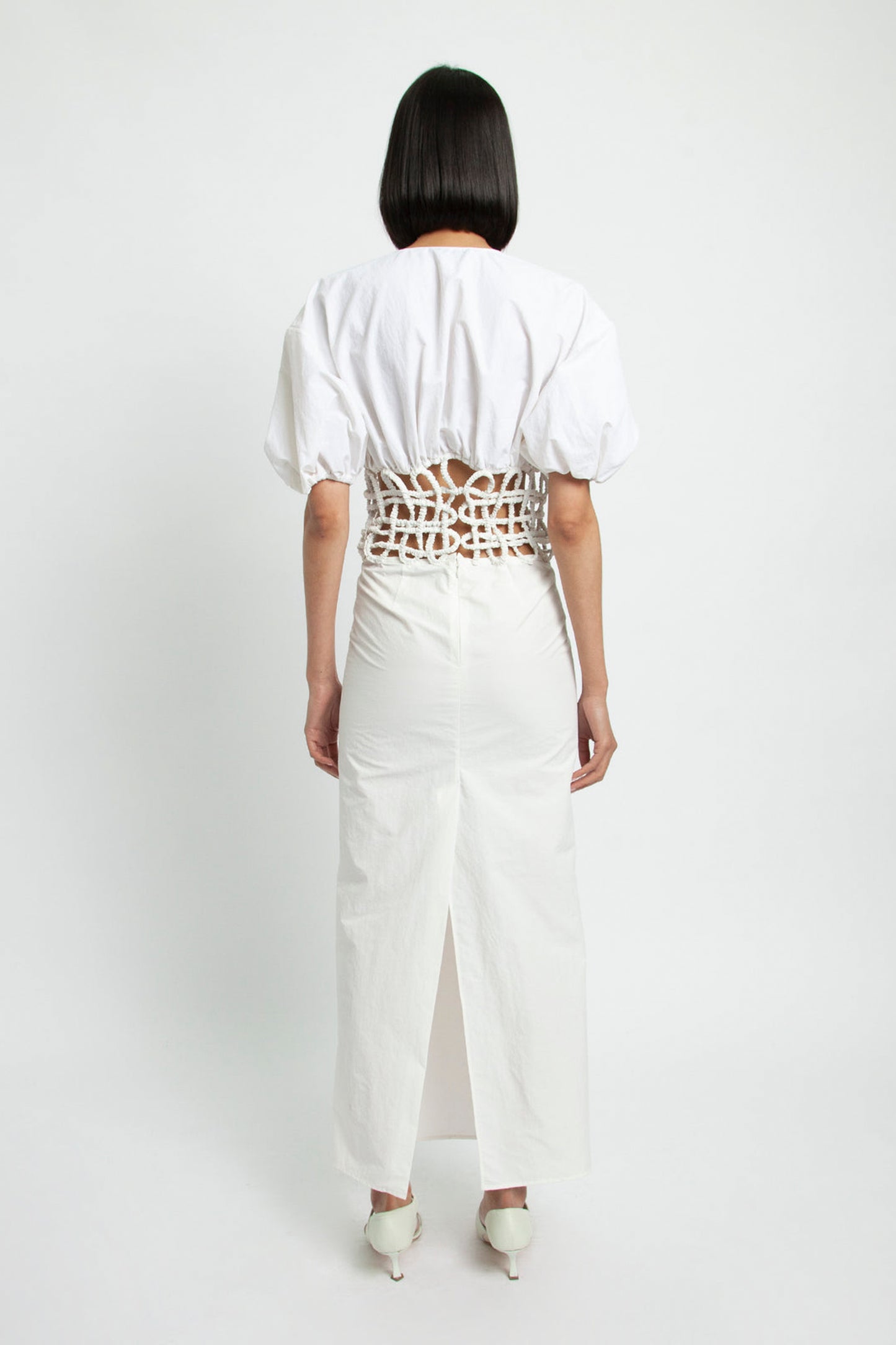 LATTICE WAIST SHIRT DRESS