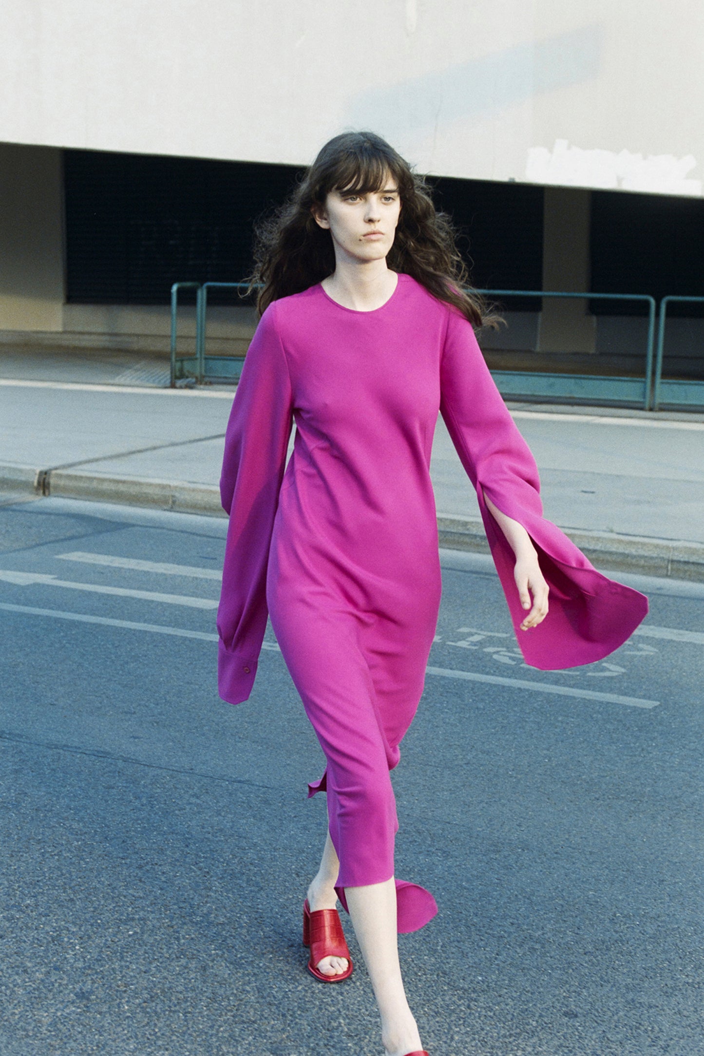 ROUND NECK BIAS CUT DRESS
