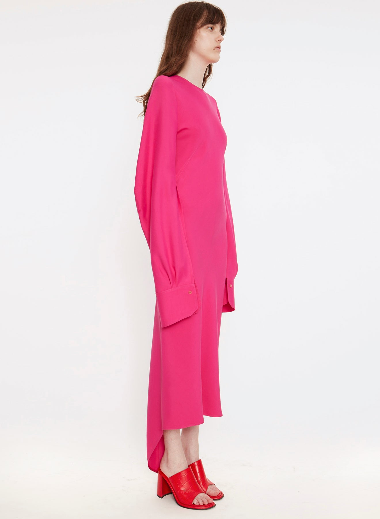 ROUND NECK BIAS CUT DRESS