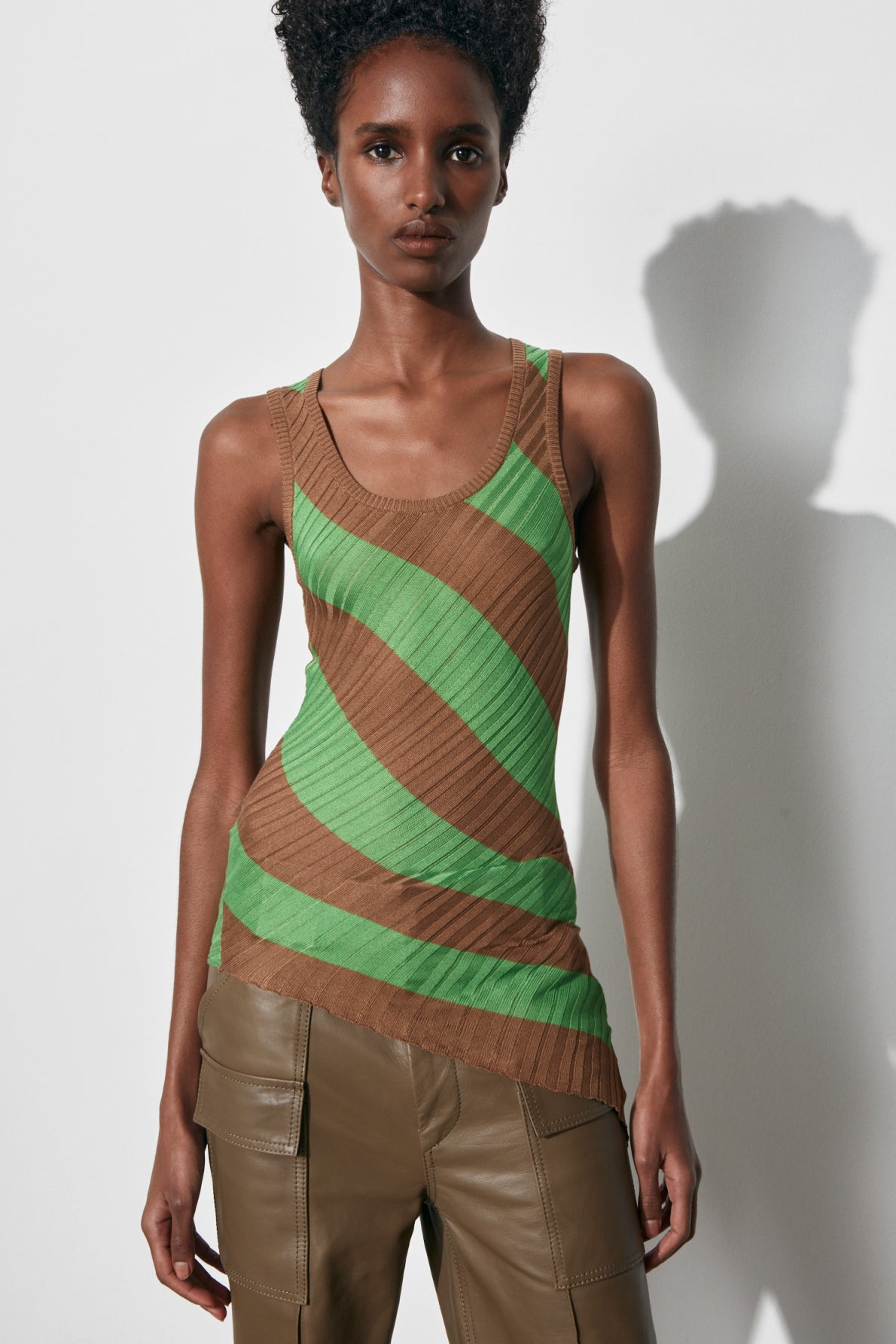 SLIM-FIT BIAS KNIT TANK TOP