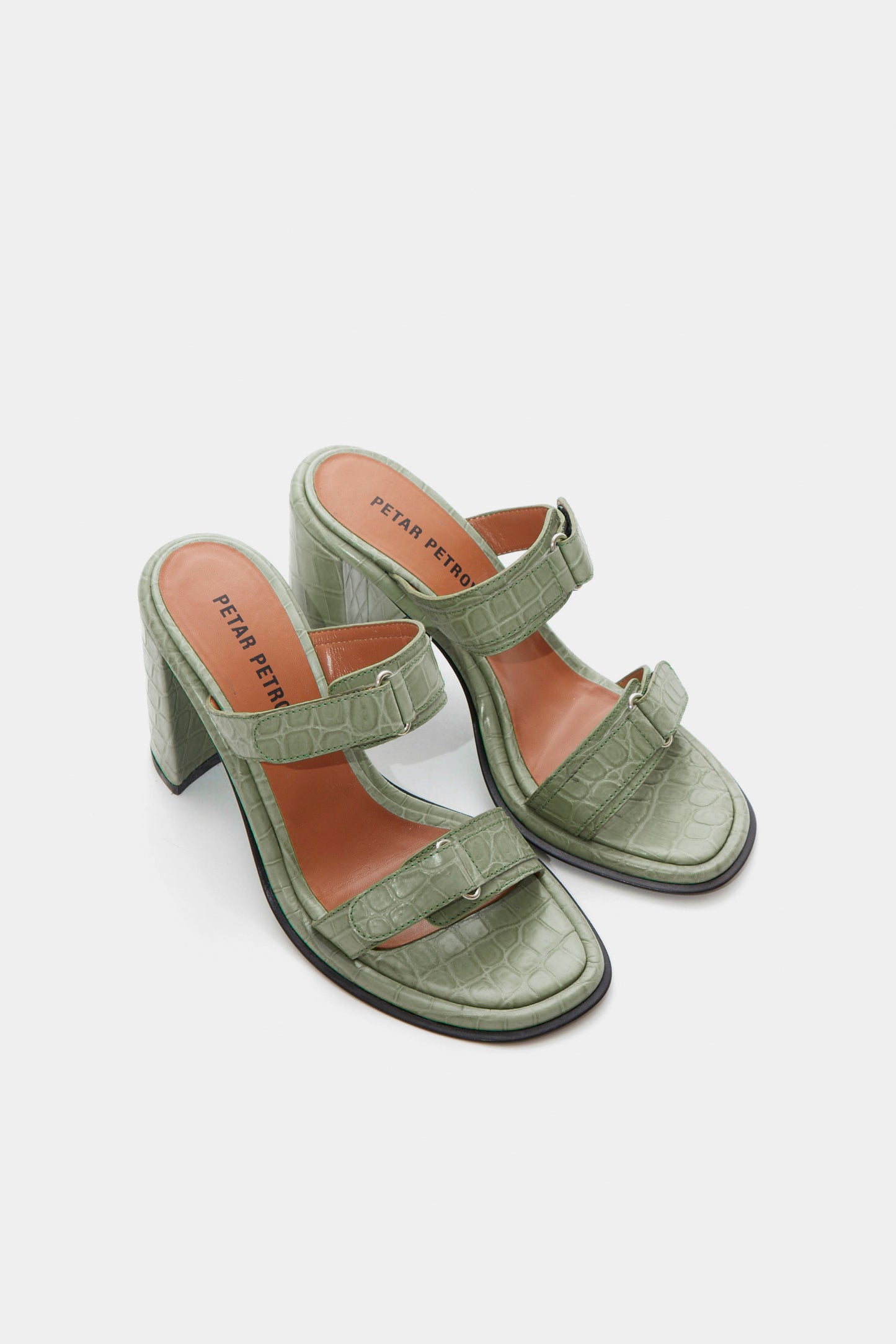 BLOCK HEEL STRAP MULES