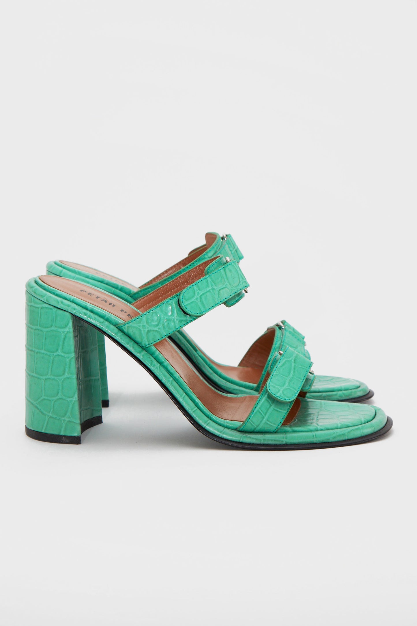BLOCK HEEL STRAP MULES